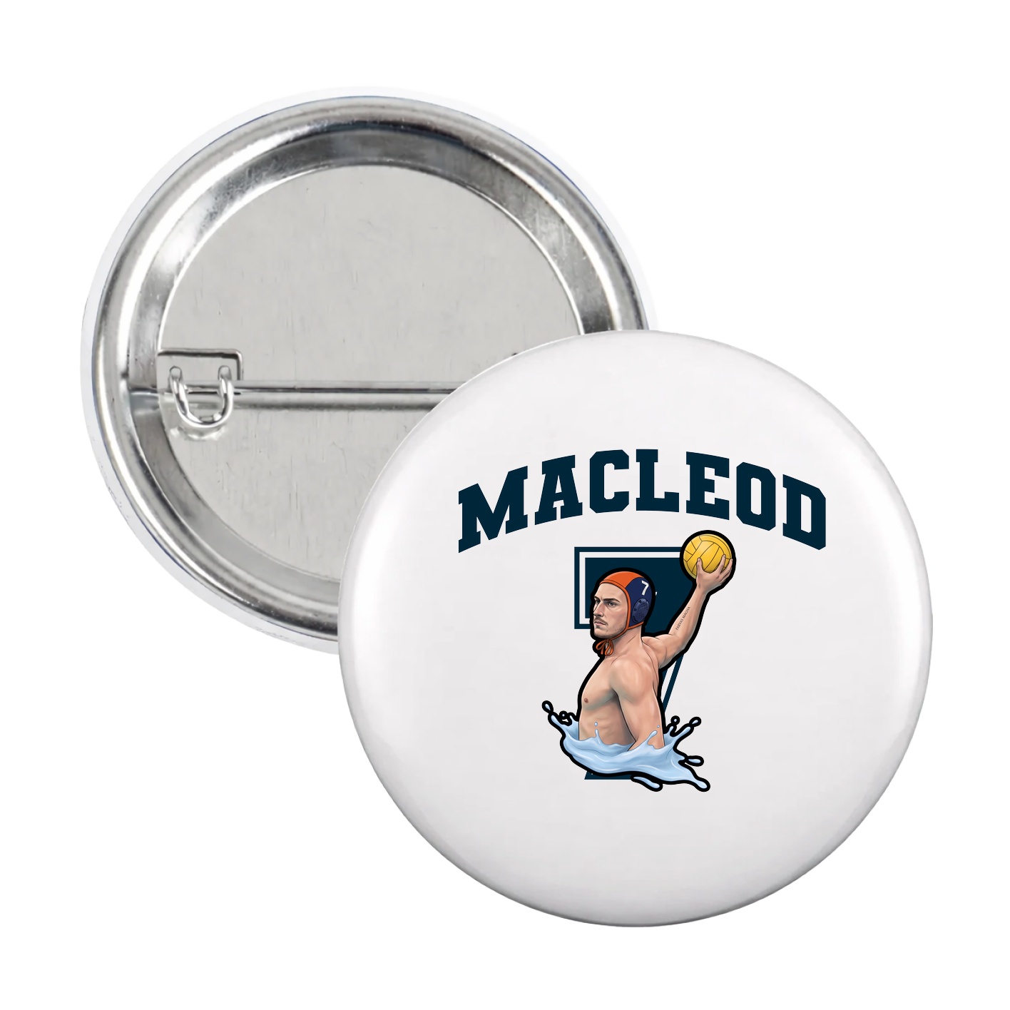 Game Day Button — Number in White