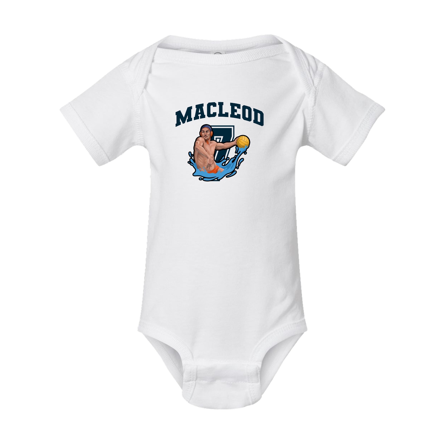 Baby Onesie — Number in White