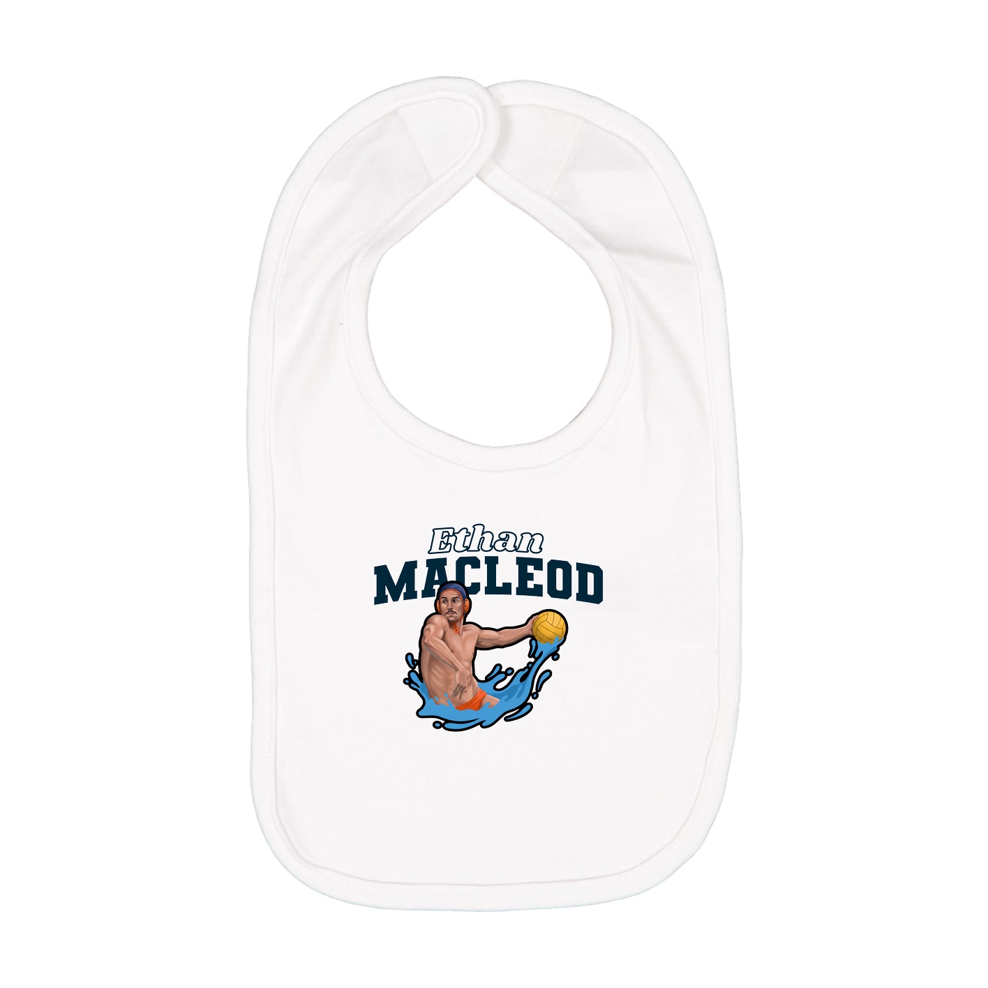 Infant Bib — Name Arch in White