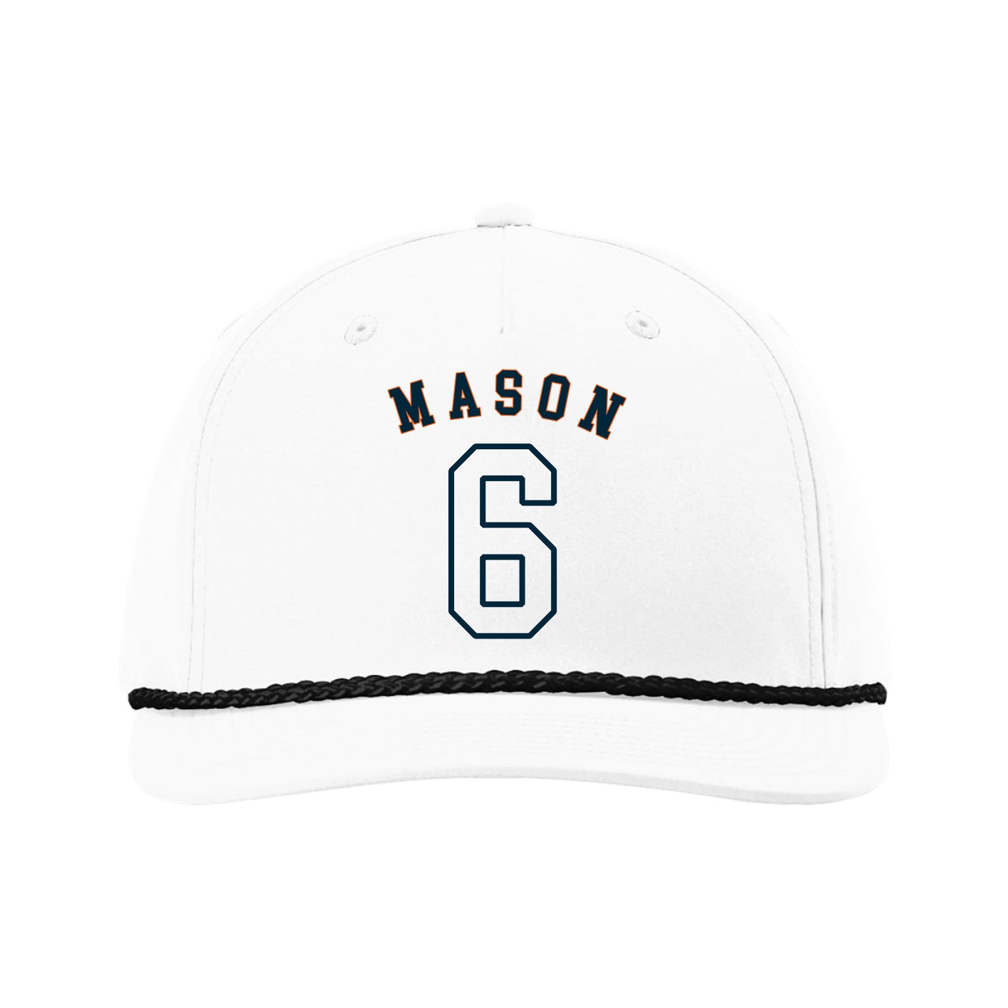 Five-Panel Classic Rope Cap — Shirsey Arch in White