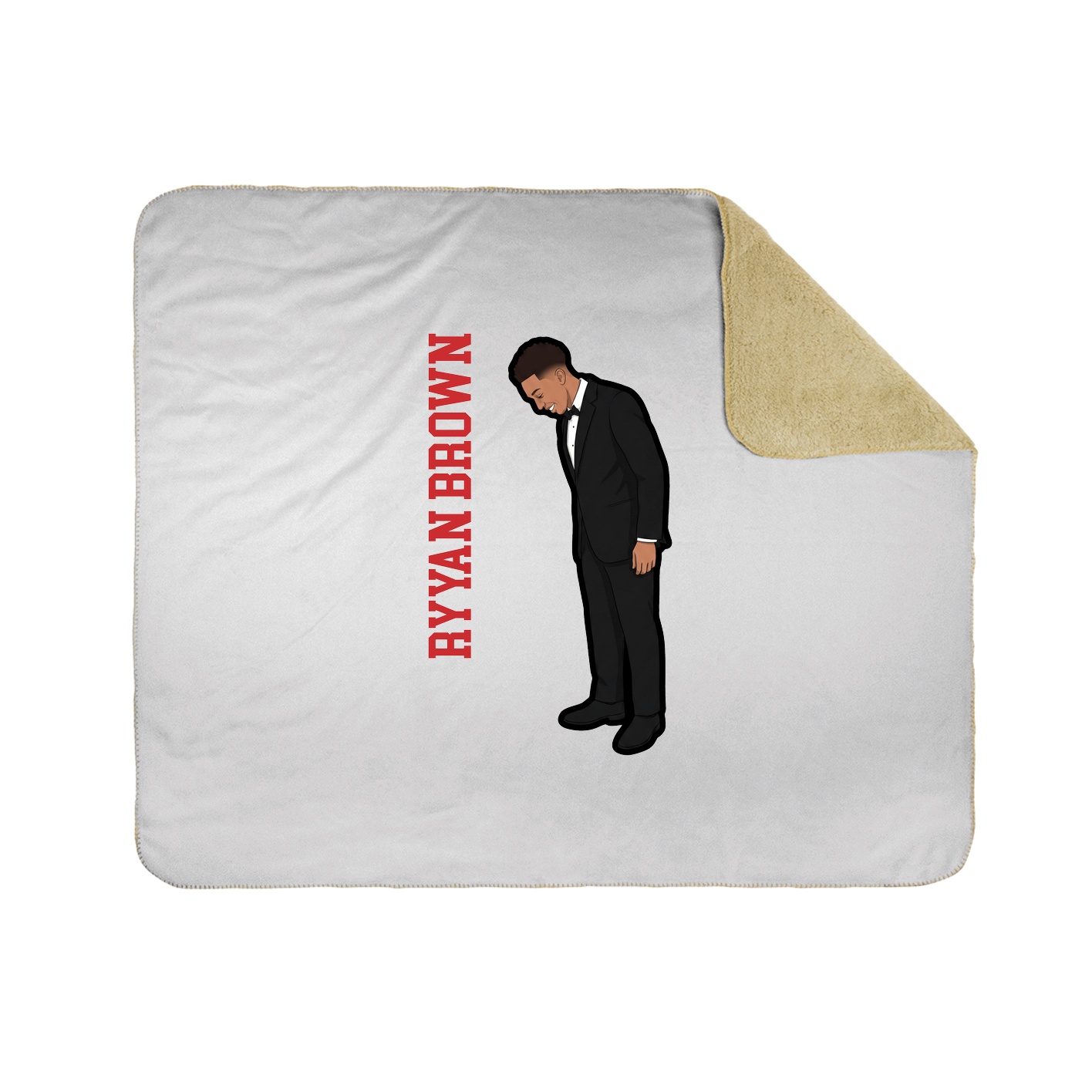 Throw Blanket — Name Vertical in White