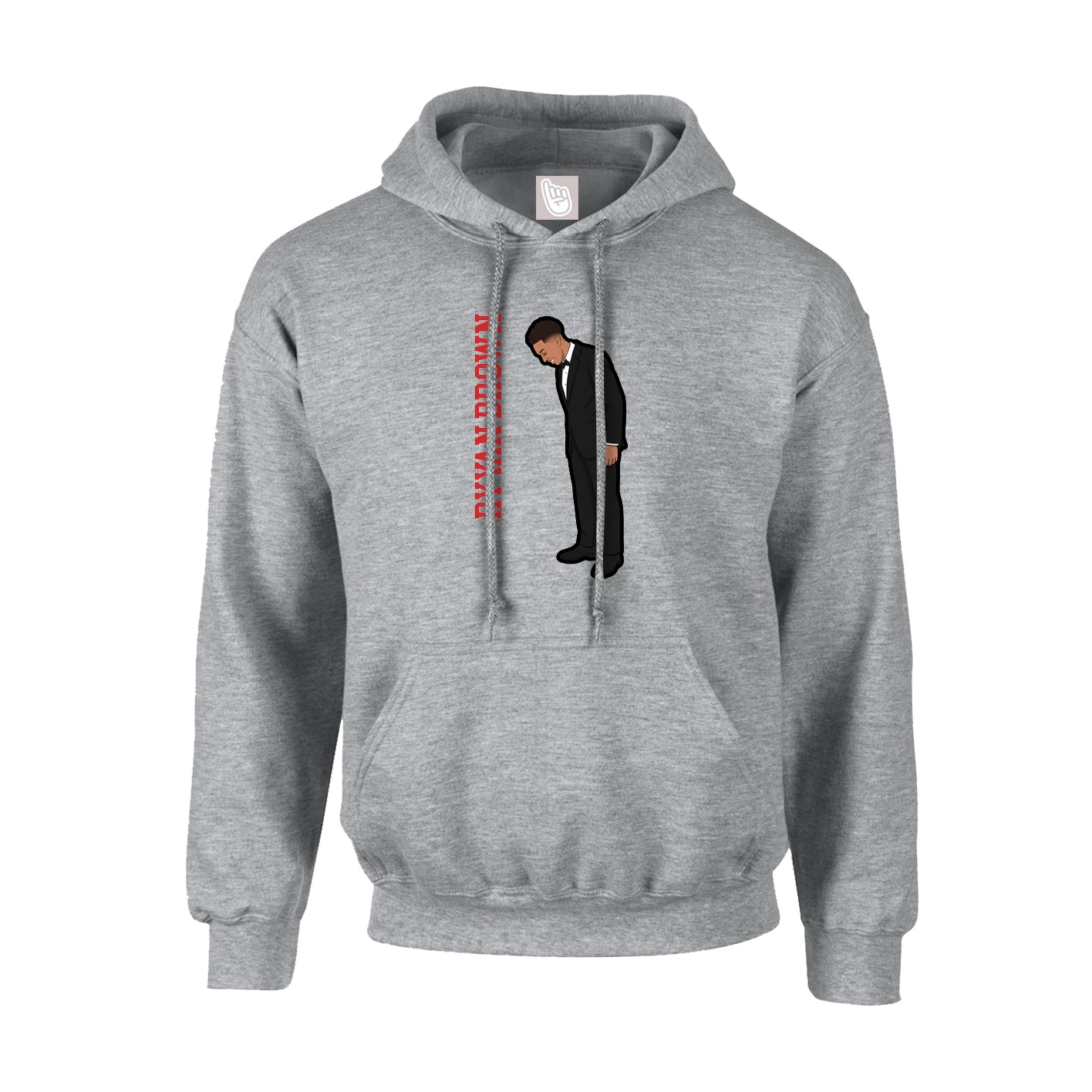 Hoodie — Name Vertical in Grey