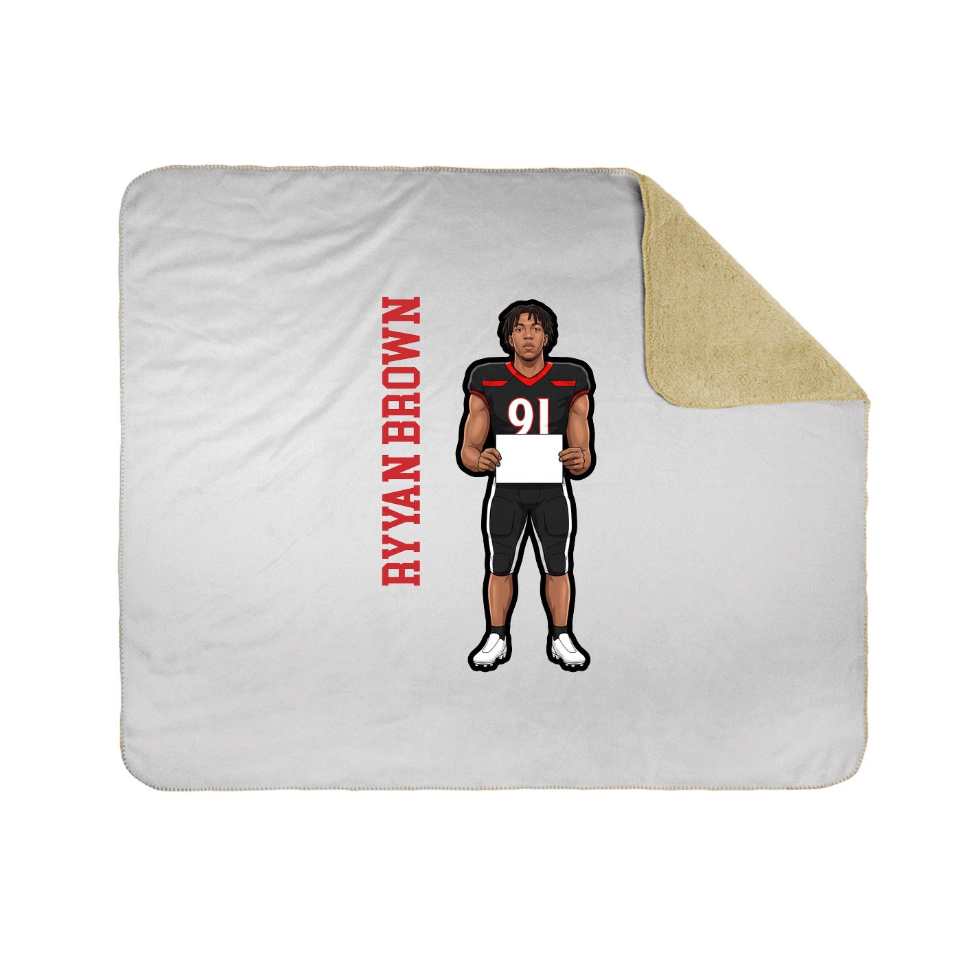 Throw Blanket — Name Vertical in White