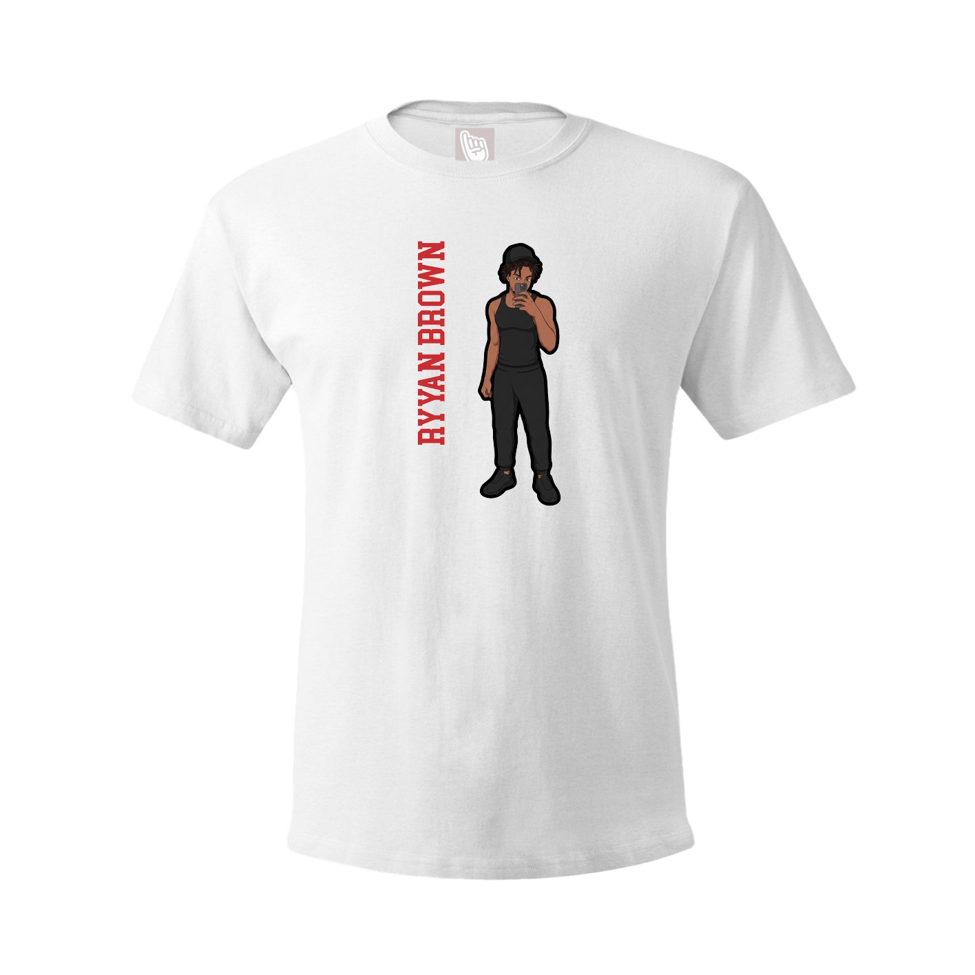 Tee — Name Vertical in White
