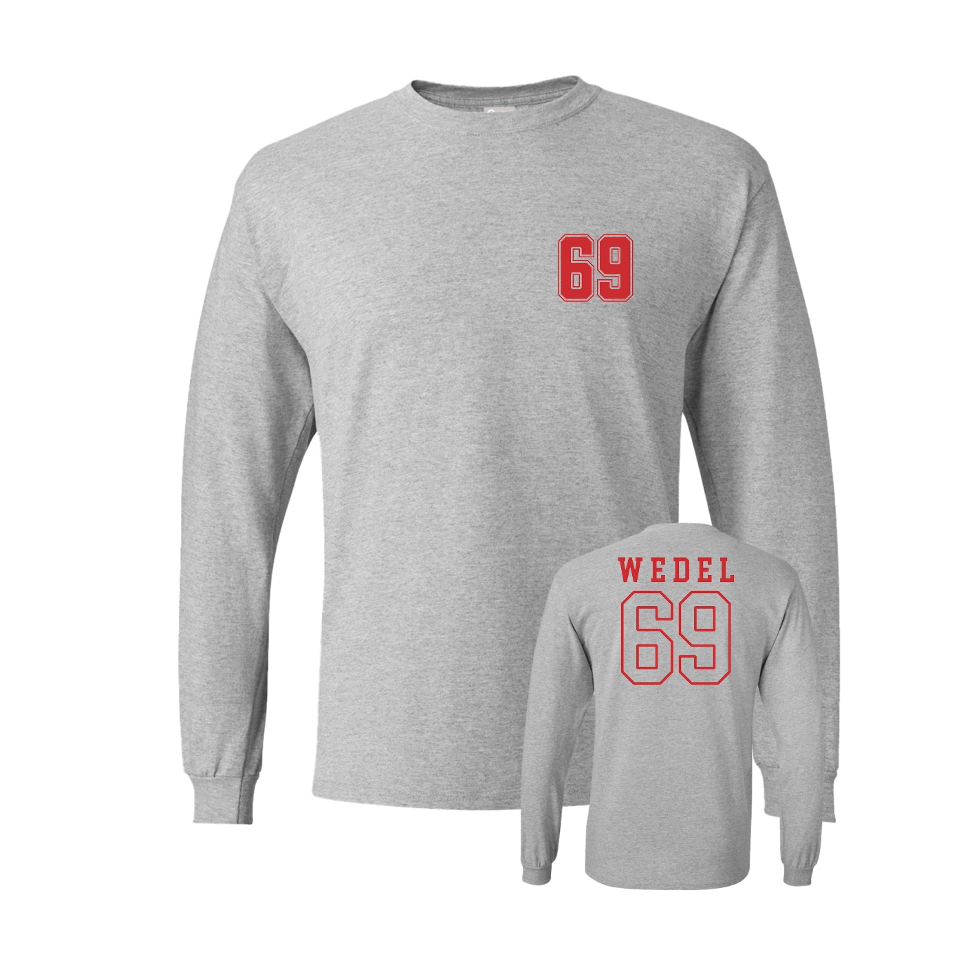 Long Sleeve Tee — Chest Back in Grey