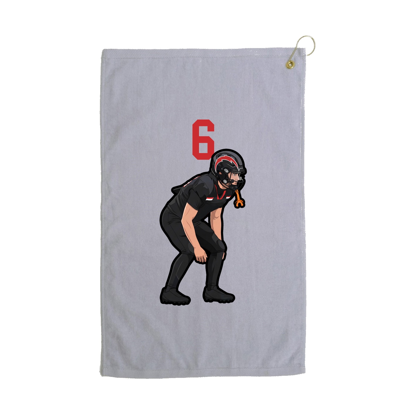 Golf Towel — Number Top in Grey