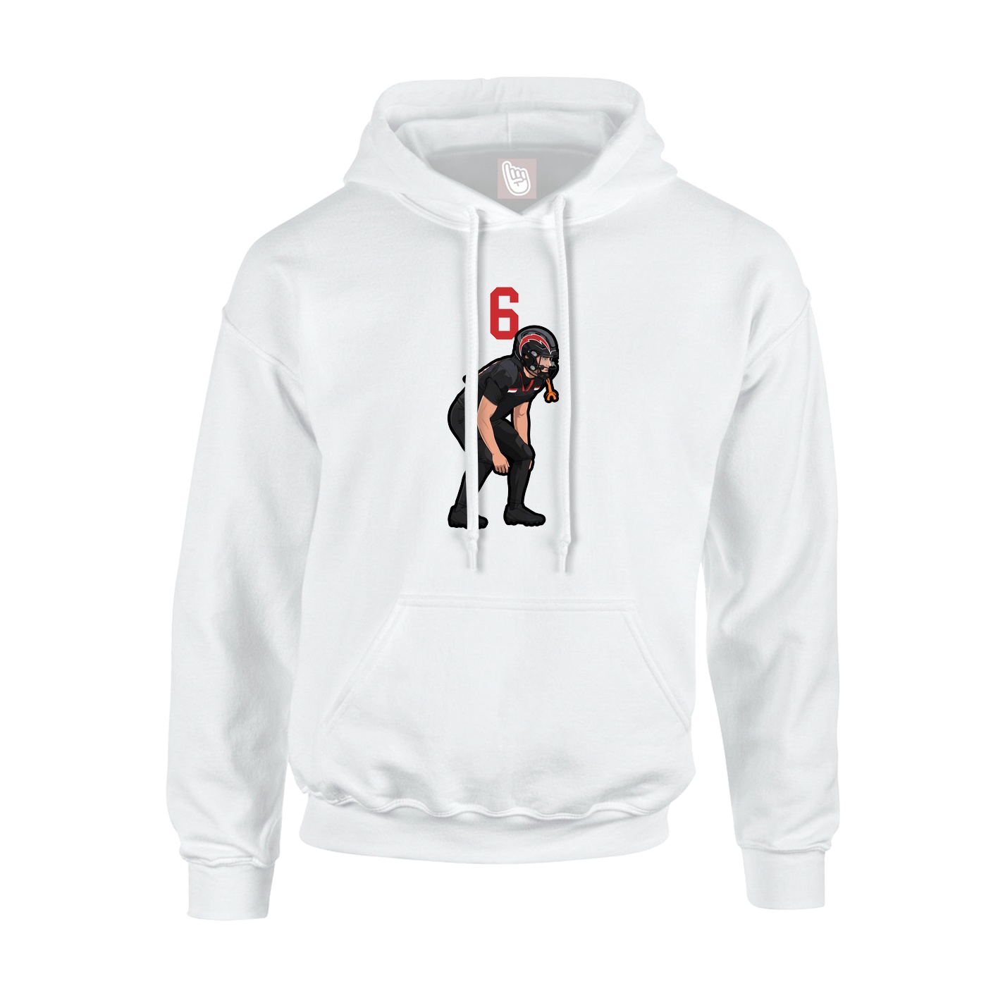 Hoodie — Number Top in White