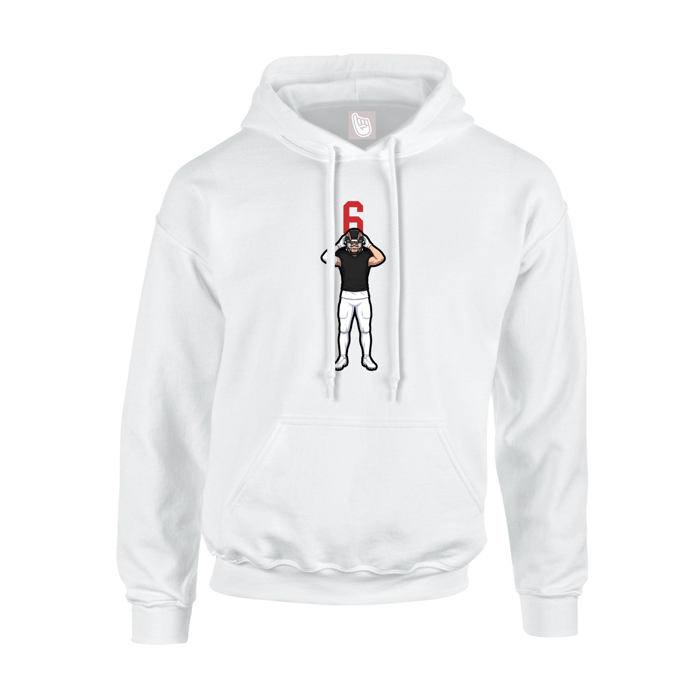Hoodie — Number Top in White