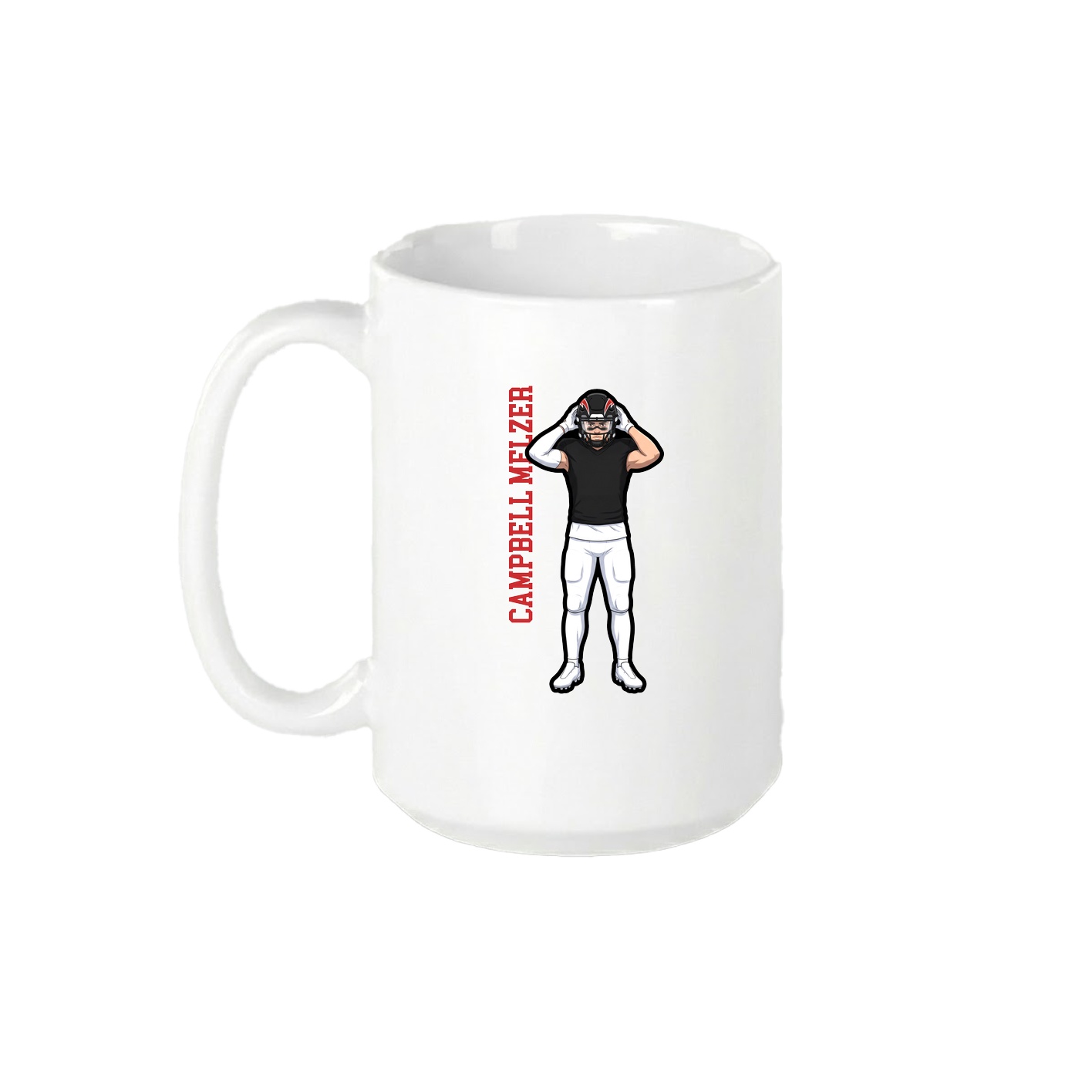 15oz Coffee Mug — Name Vertical in White
