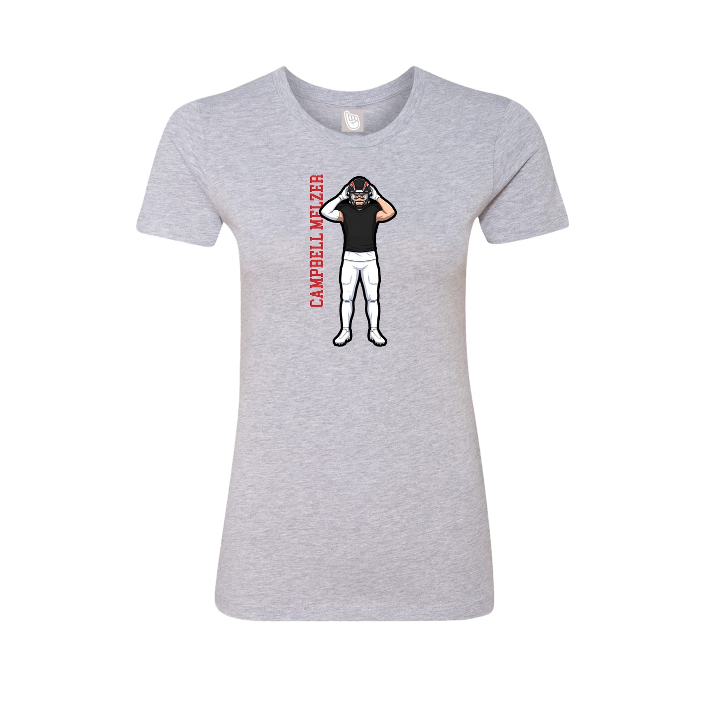 Fitted Women's Tee — Name Vertical in Grey