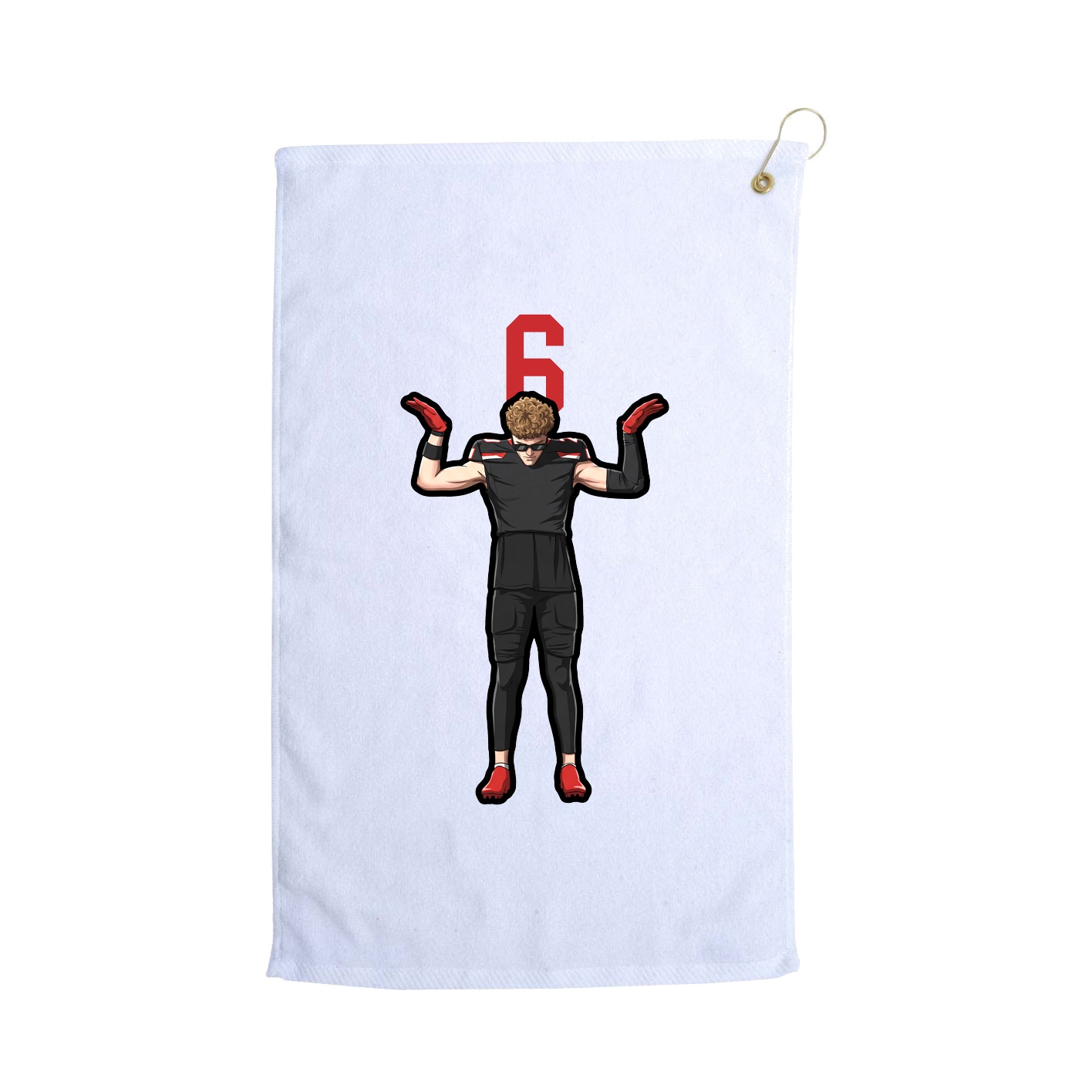 Golf Towel — Number Top in White