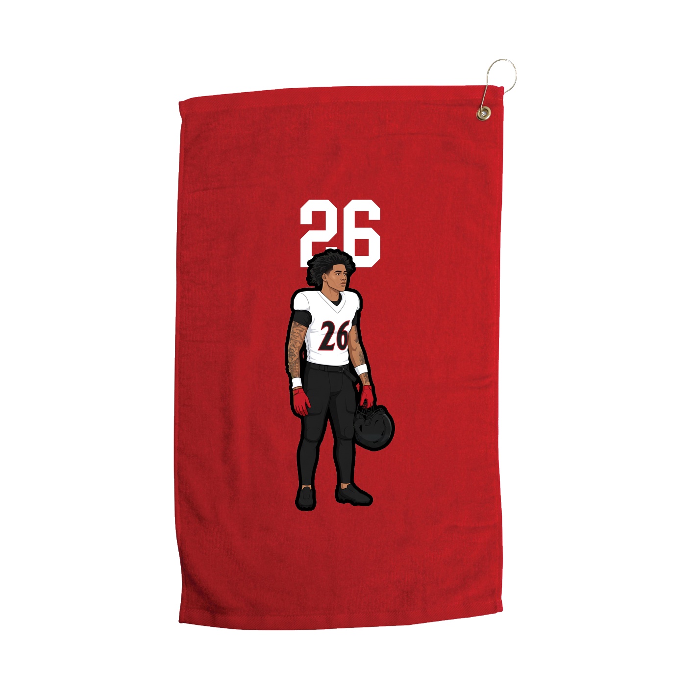 Golf Towel — Number Top in Red