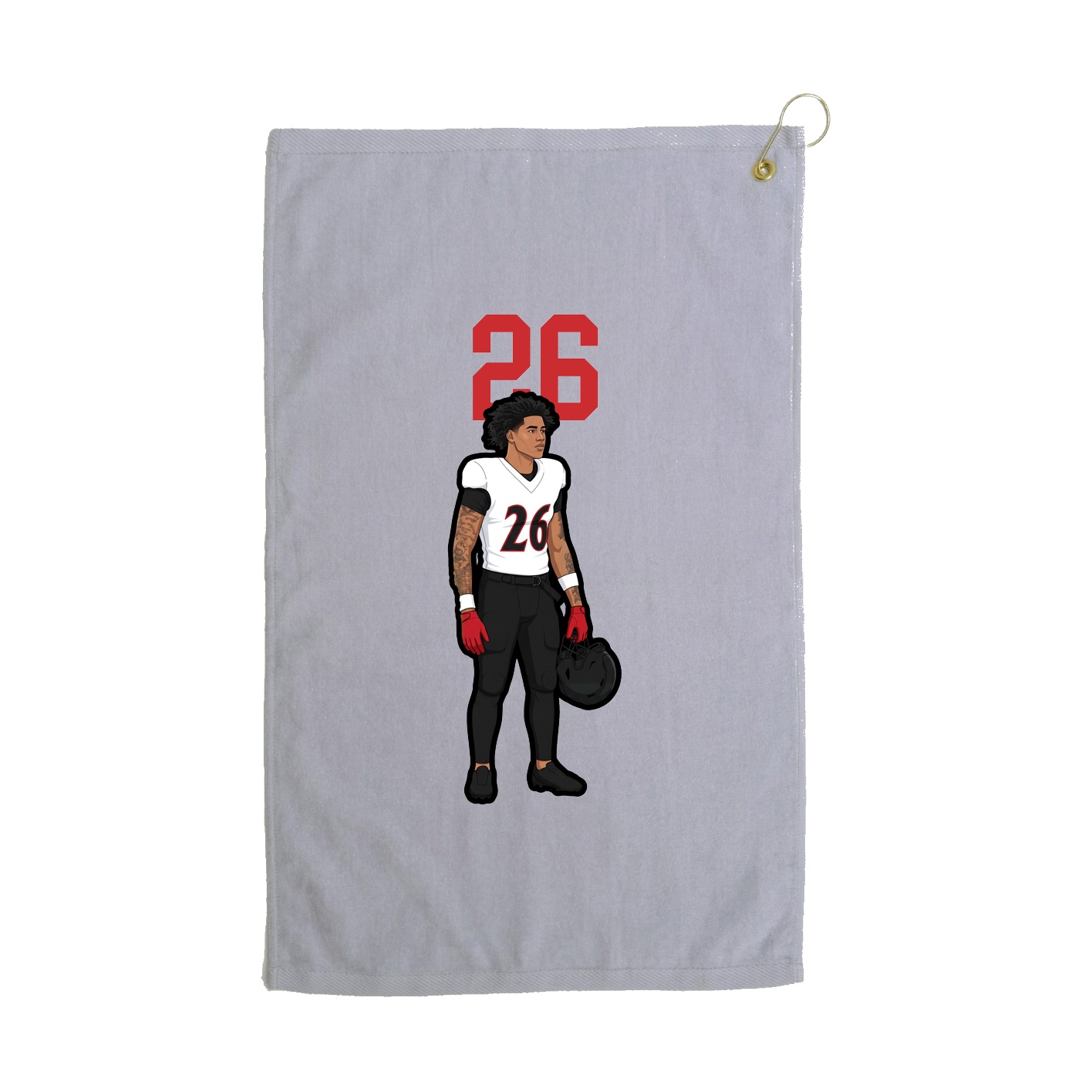 Golf Towel — Number Top in Grey