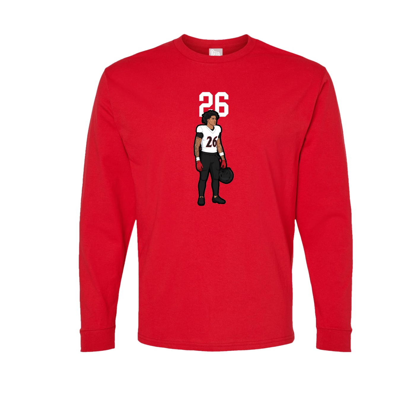 Long Sleeve Tee — Number Top in Red