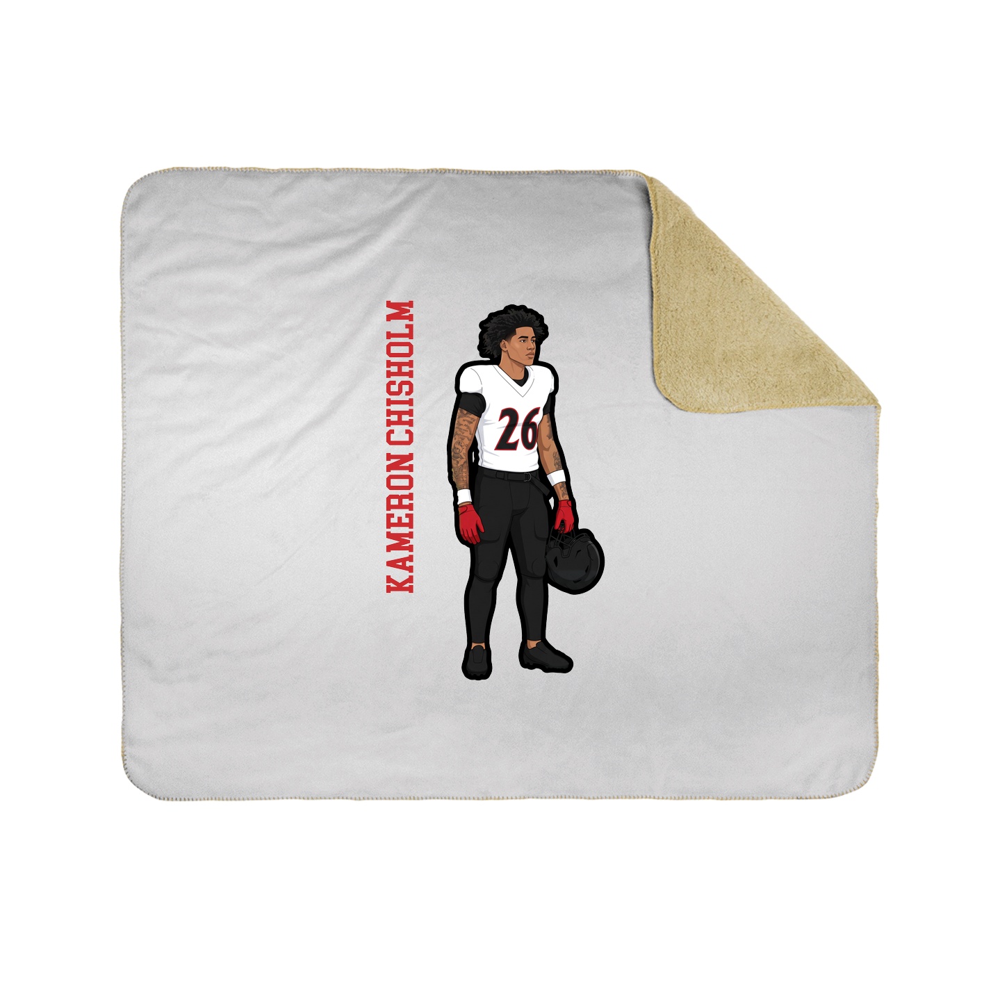 Throw Blanket — Name Vertical in White