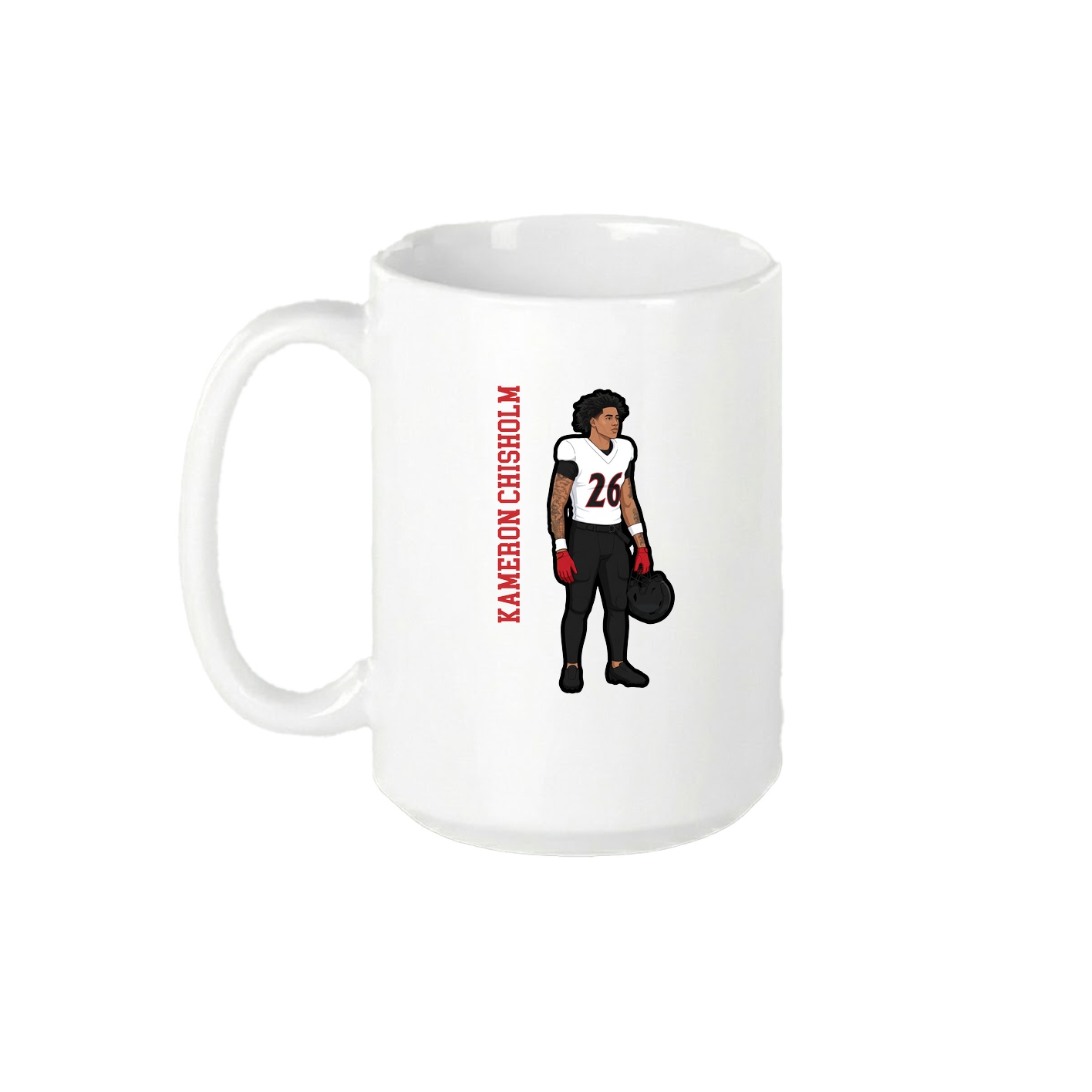 15oz Coffee Mug — Name Vertical in White