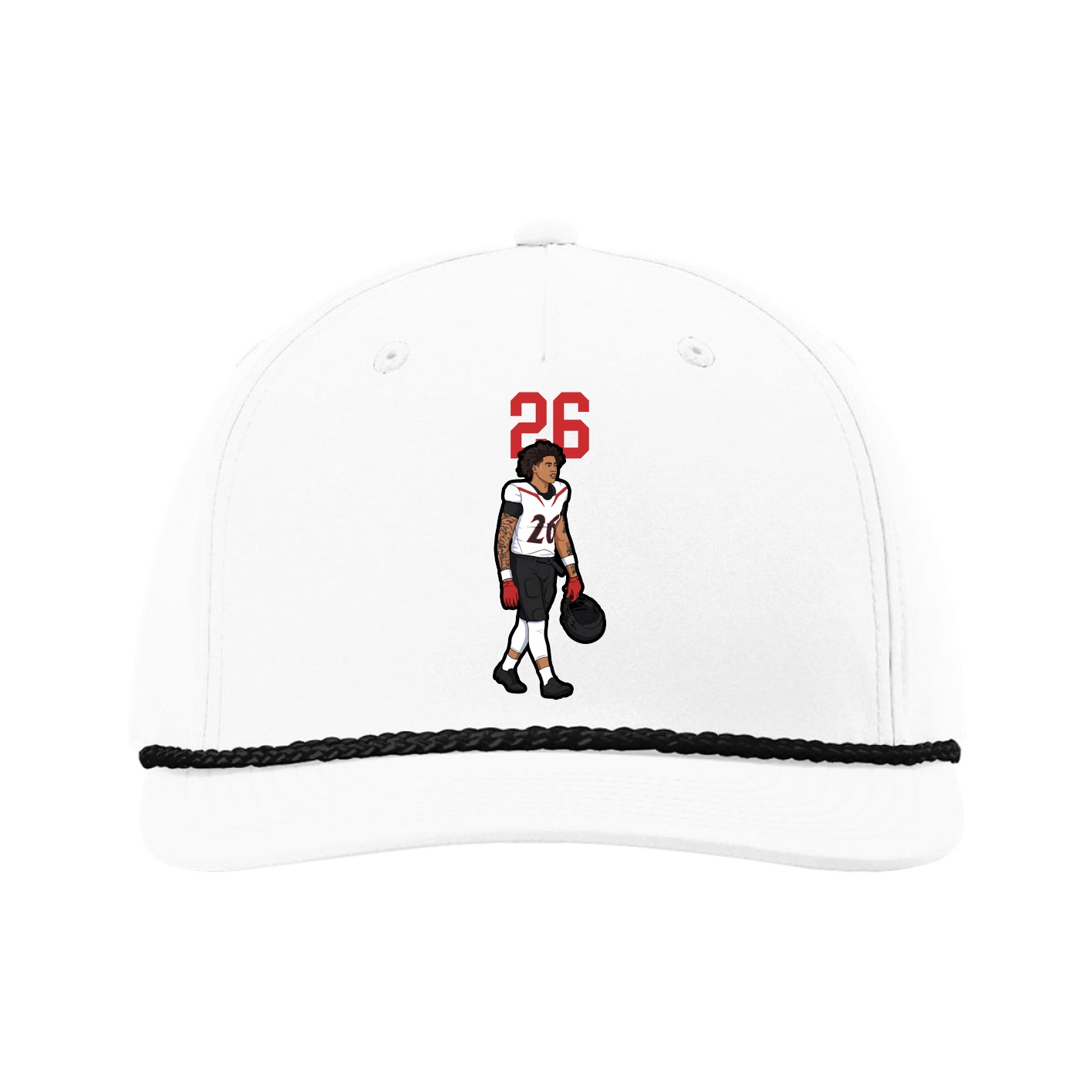 Five-Panel Classic Rope Cap — Number Top in White