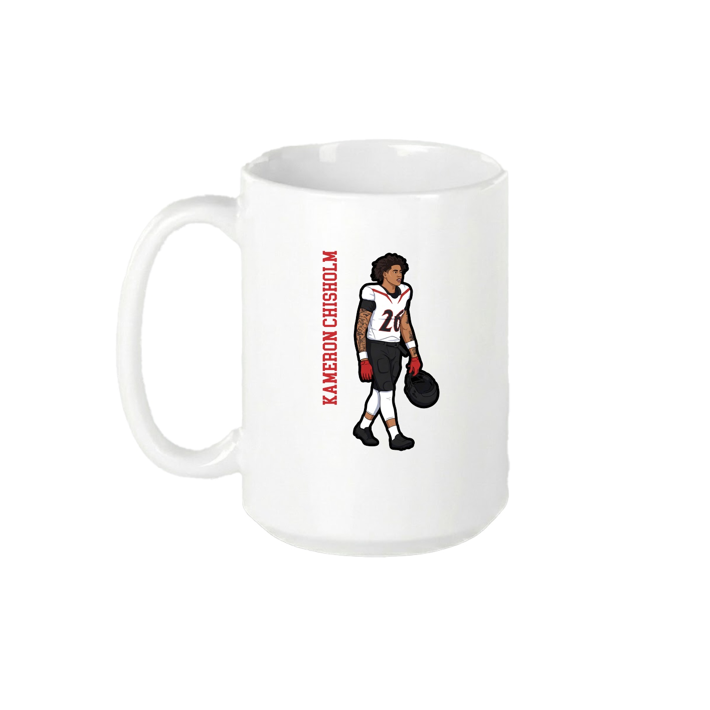 15oz Coffee Mug — Name Vertical in White