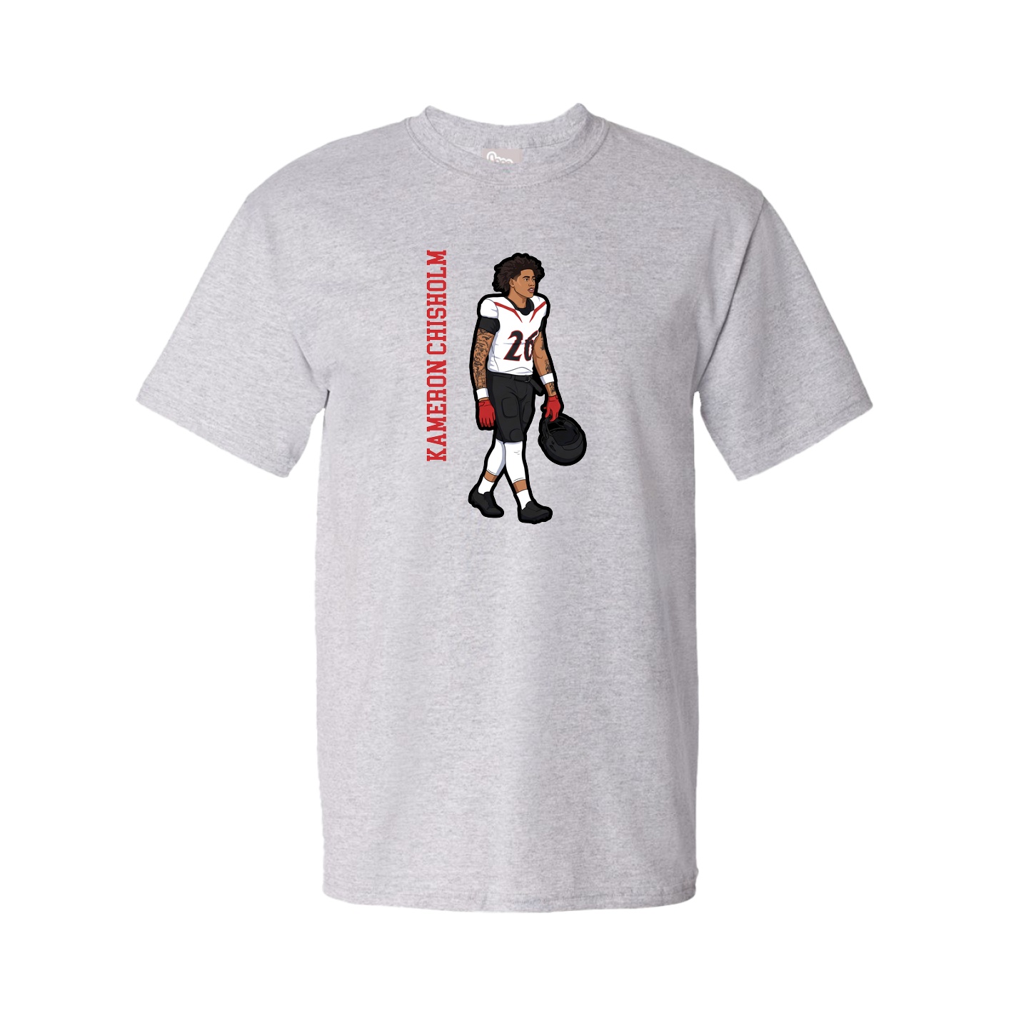 Youth Tee — Name Vertical in Grey