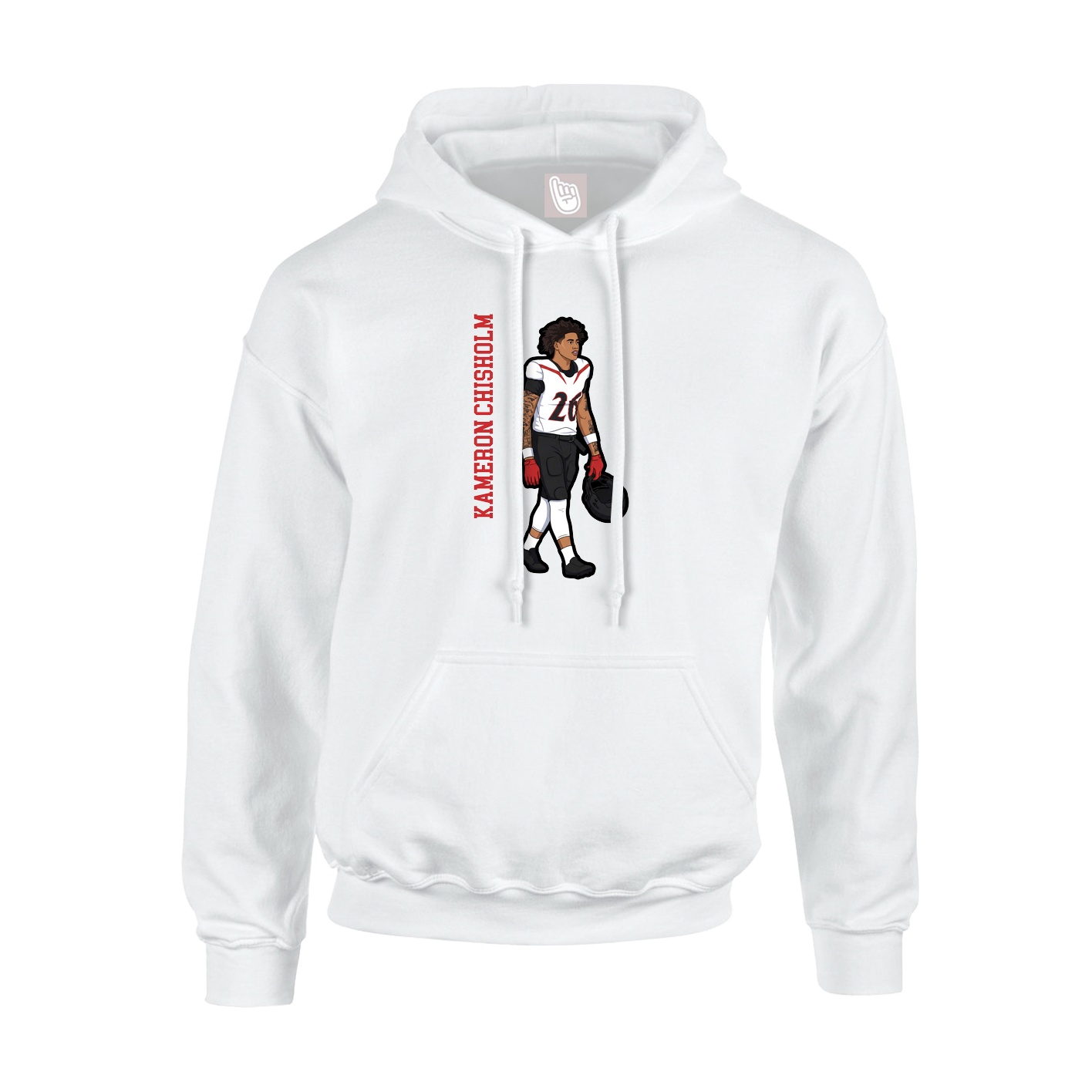Youth Hoodie — Name Vertical in White