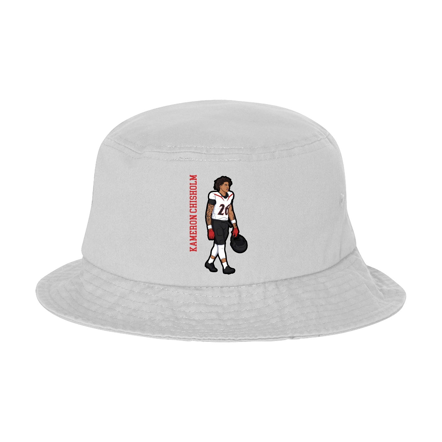Bucket Cap — Name Vertical in White