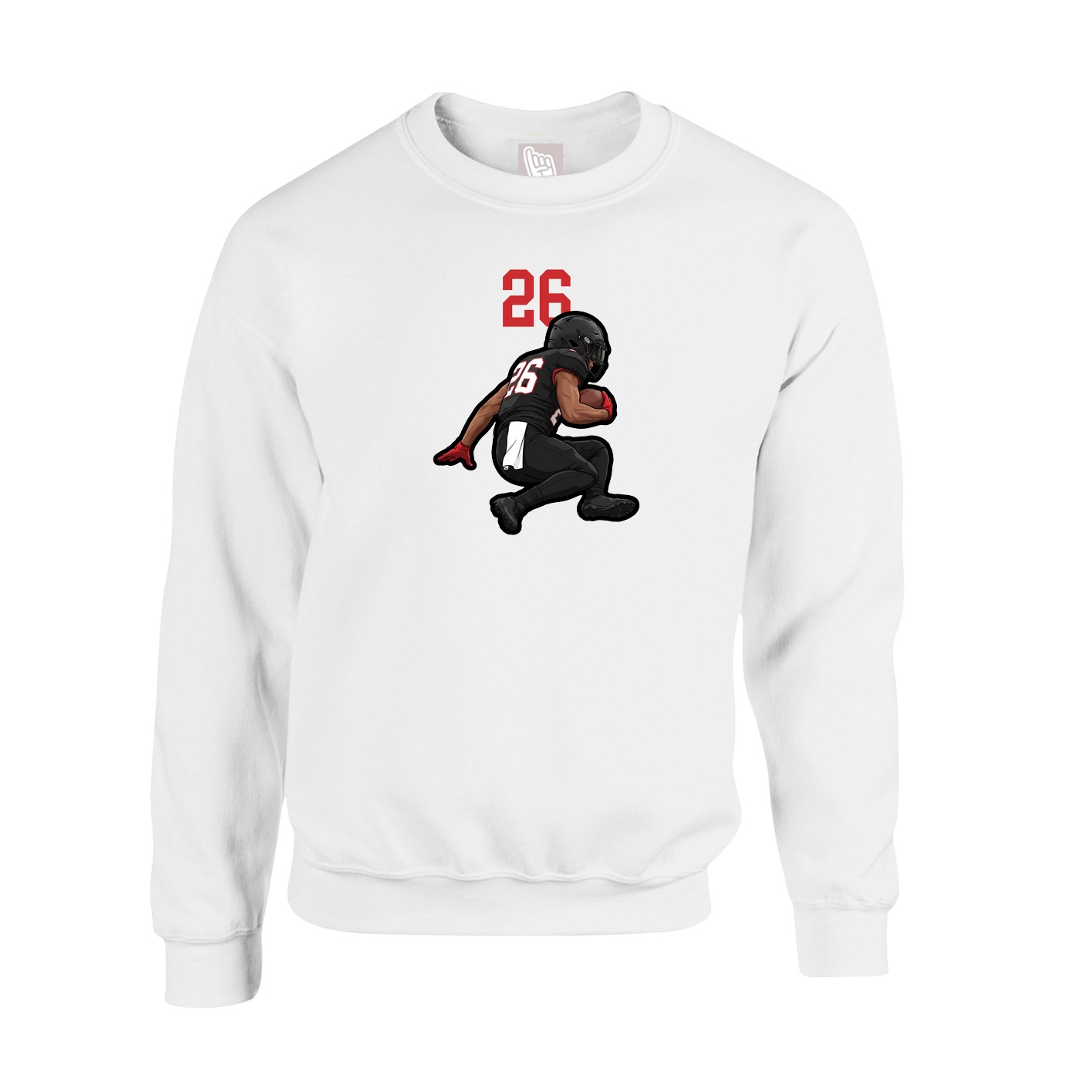 Fleece Crew — Number Top in White