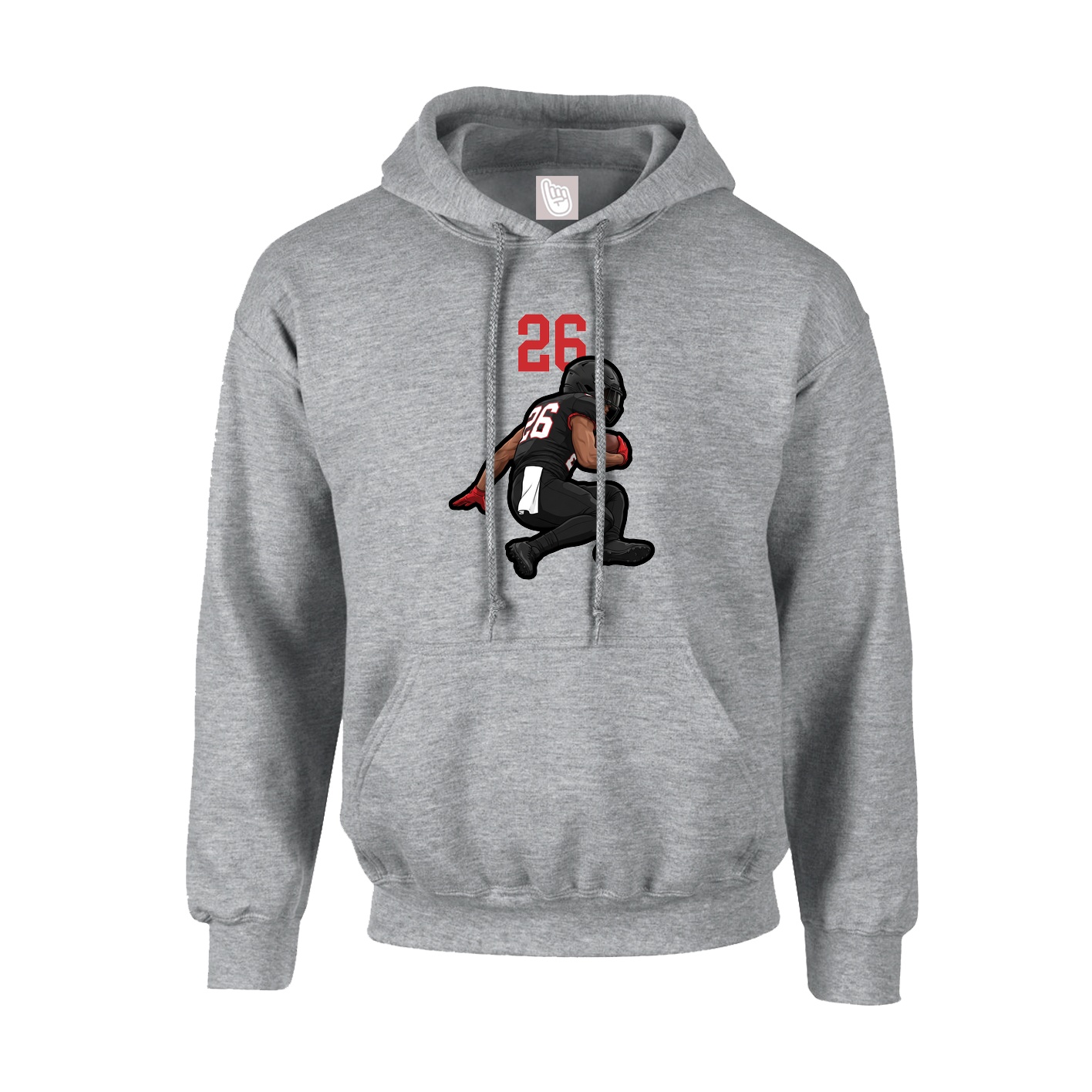 Youth Hoodie — Number Top in Grey