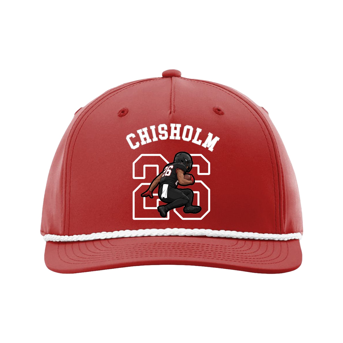 Five-Panel Classic Rope Cap — Shirsey Arch in Red