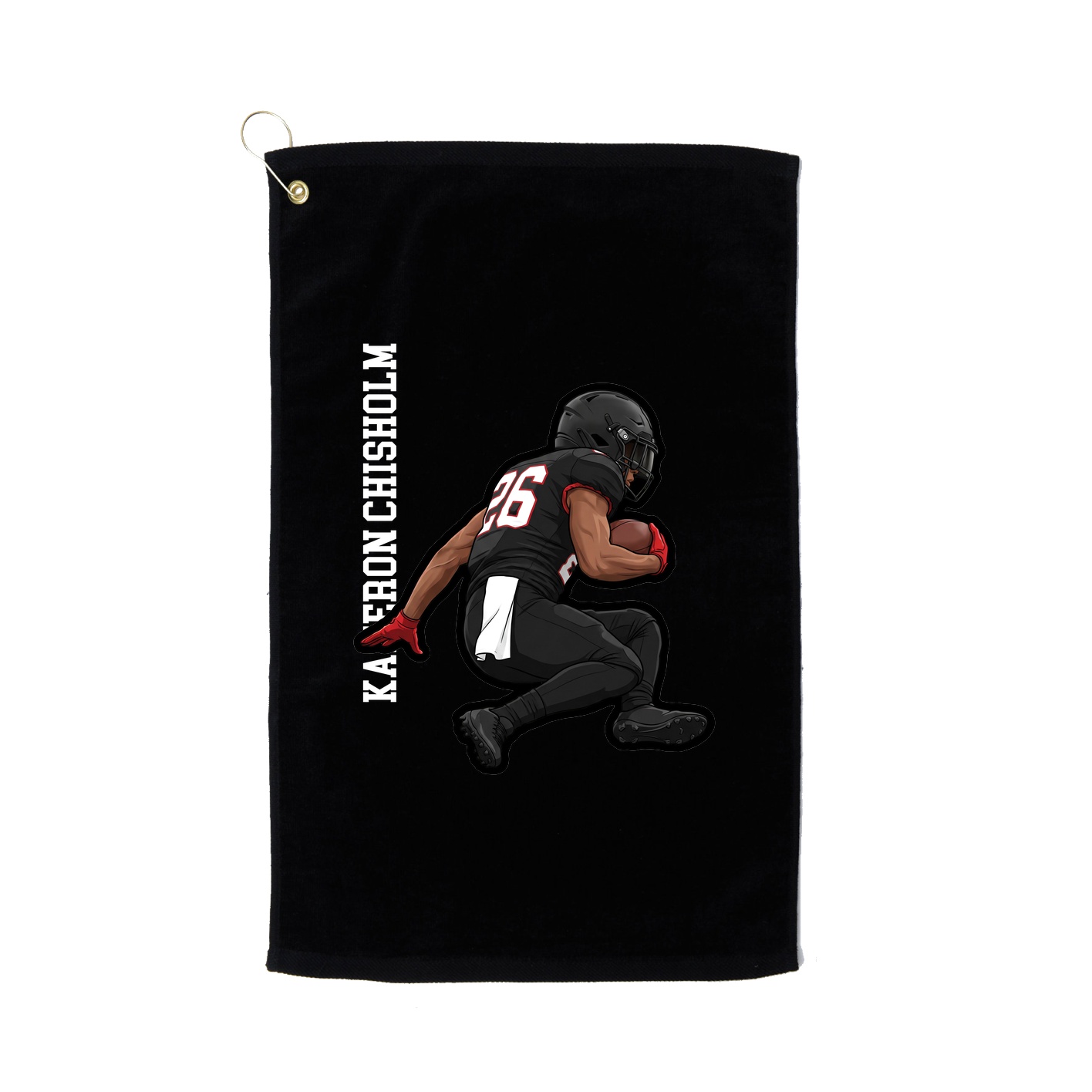 Golf Towel — Name Vertical in Black