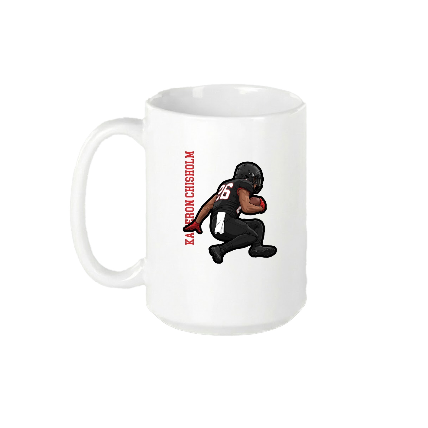 15oz Coffee Mug — Name Vertical in White
