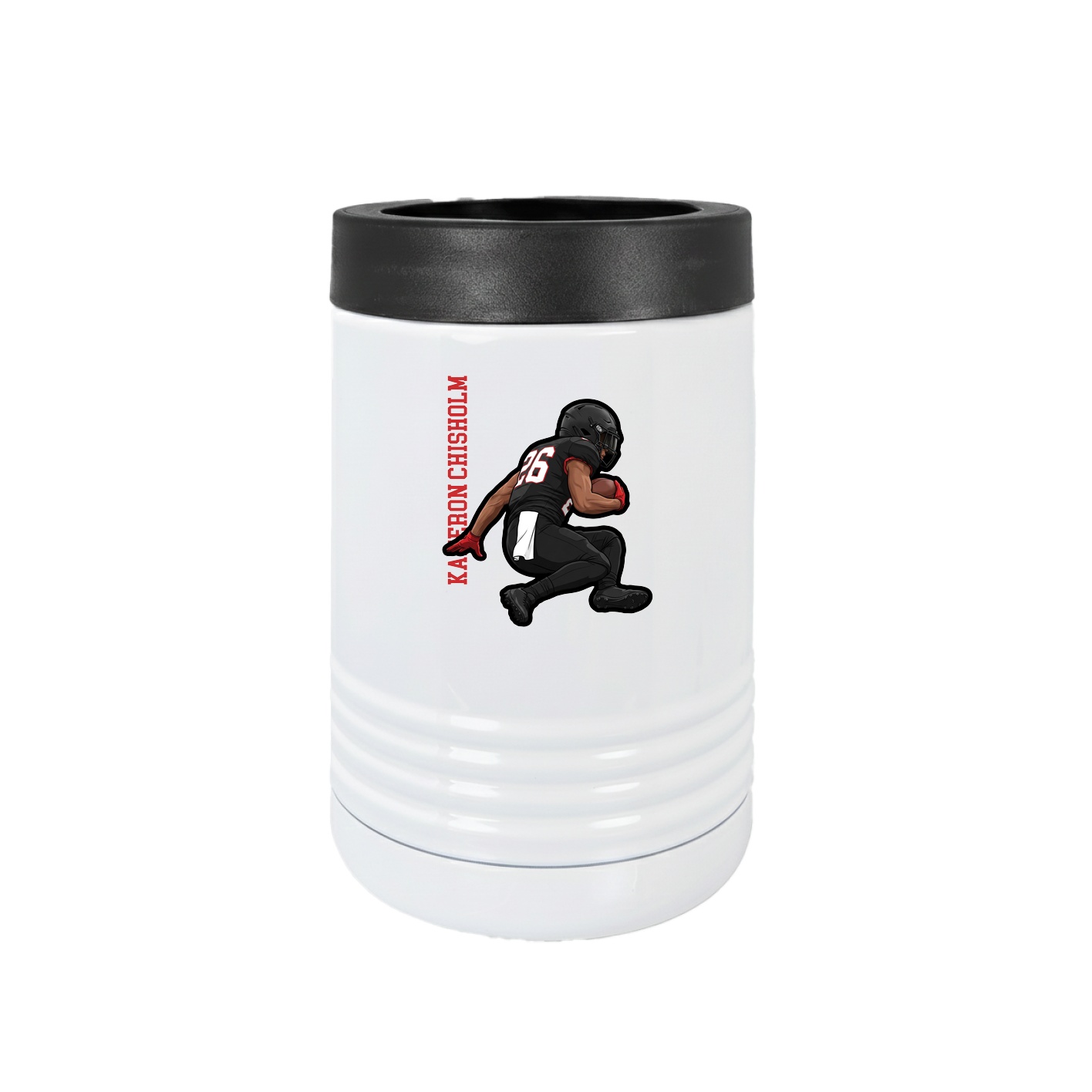 Beverage Holder — Name Vertical in White