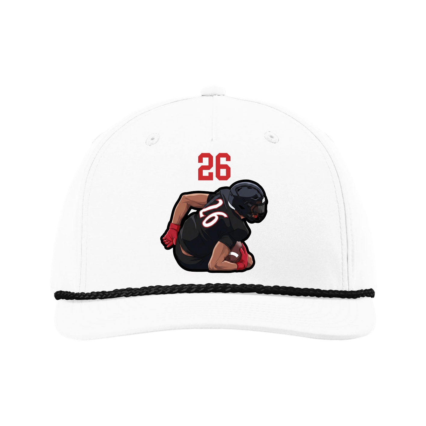 Five-Panel Classic Rope Cap — Number Top in White