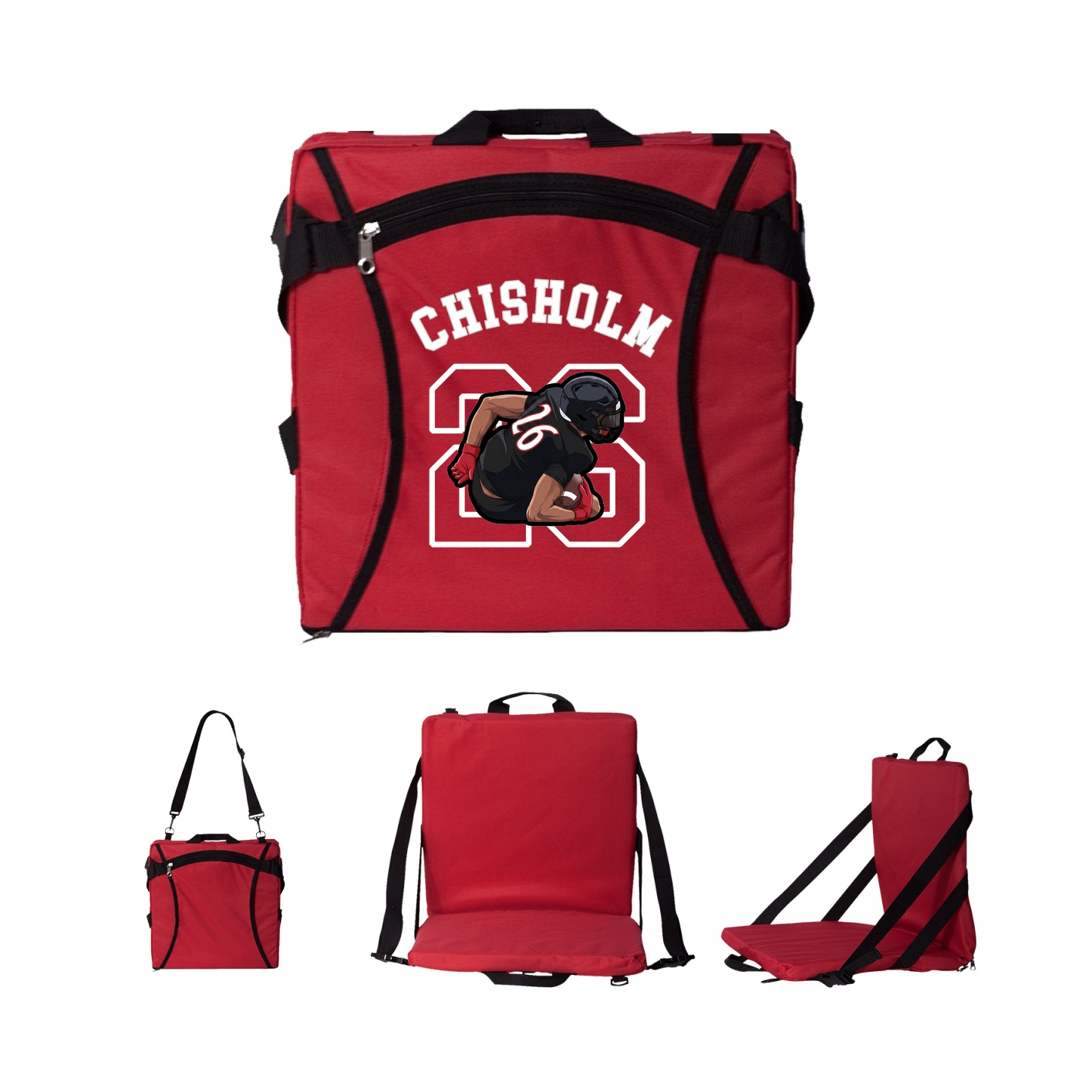 Folding Stadium Seat — Shirsey Arch in Red