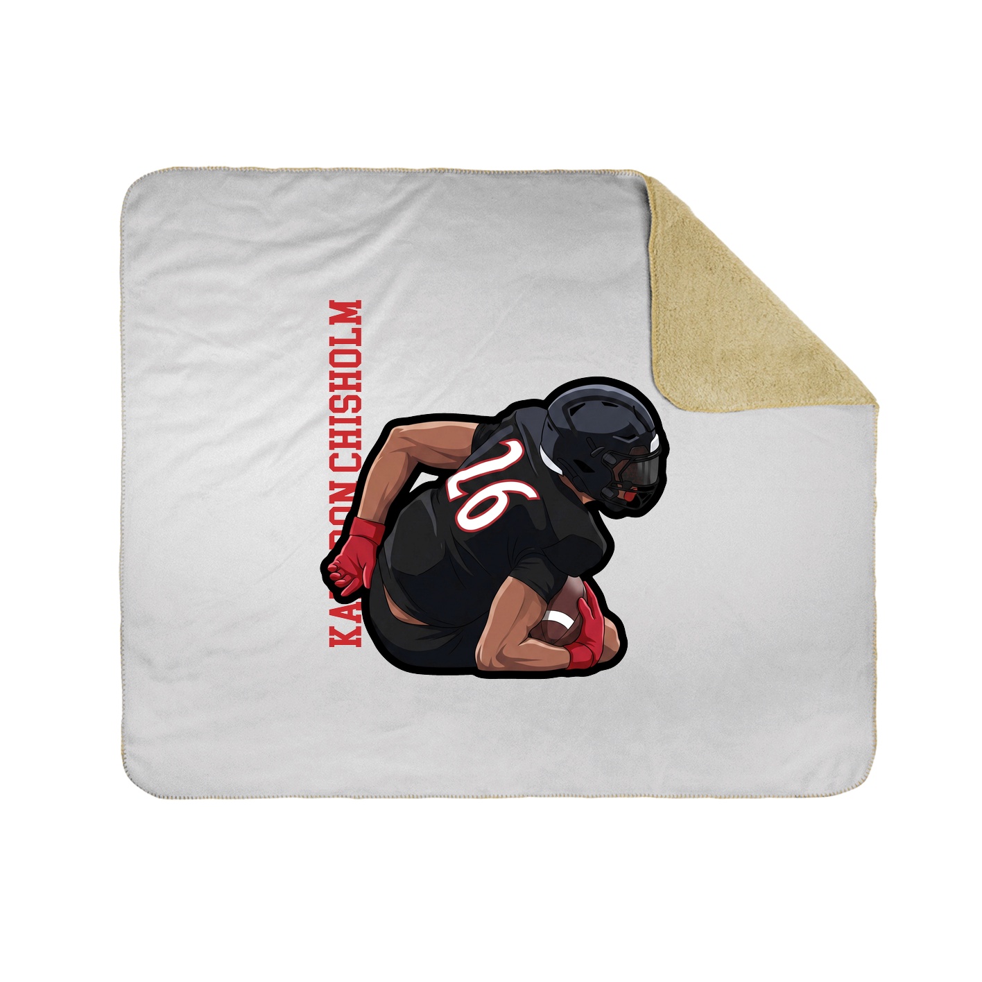 Throw Blanket — Name Vertical in White