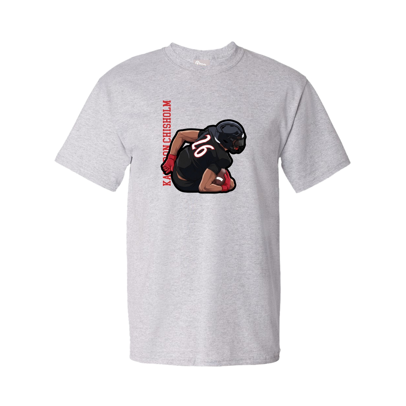 Youth Tee — Name Vertical in Grey