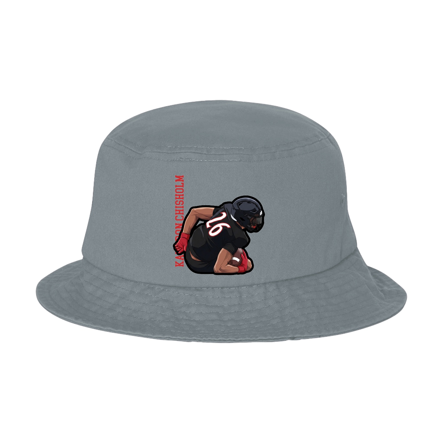 Bucket Cap — Name Vertical in Grey