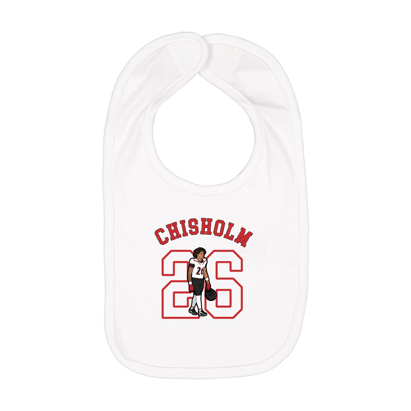 Infant Bib — Shirsey Arch in White