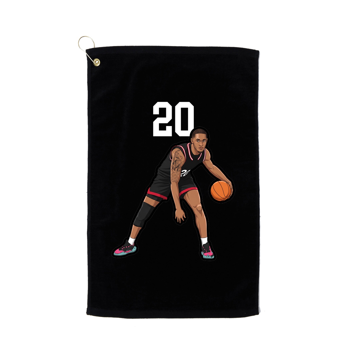 Golf Towel — Number Top in Black