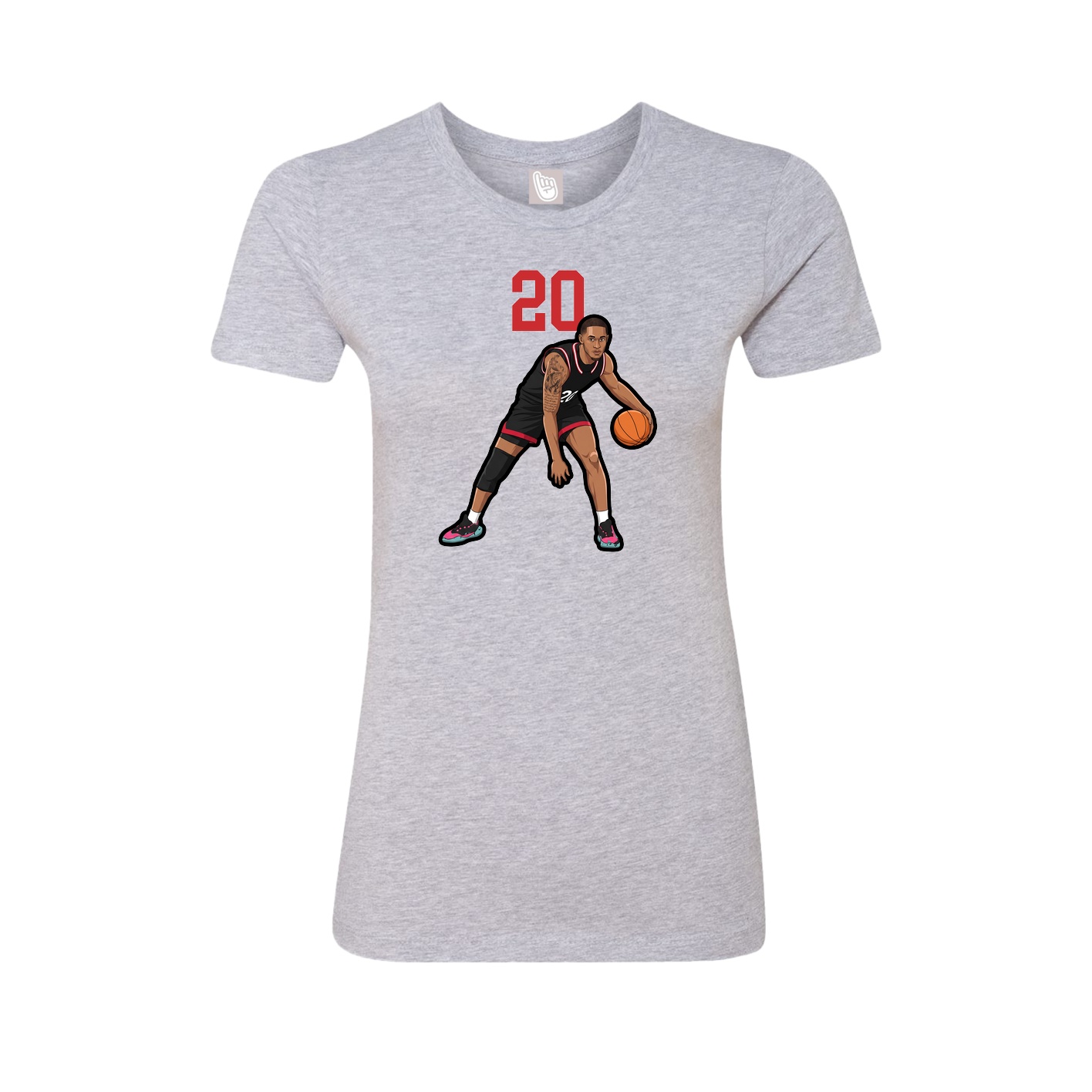 Fitted Women's Tee — Number Top in Grey