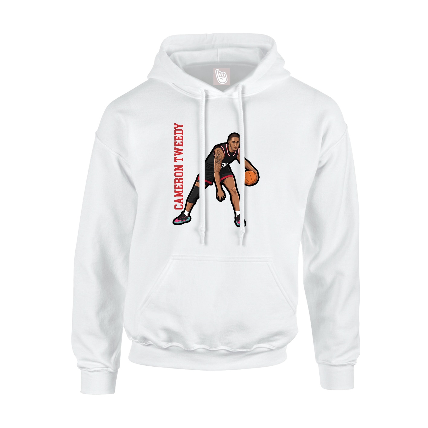 Youth Hoodie — Name Vertical in White