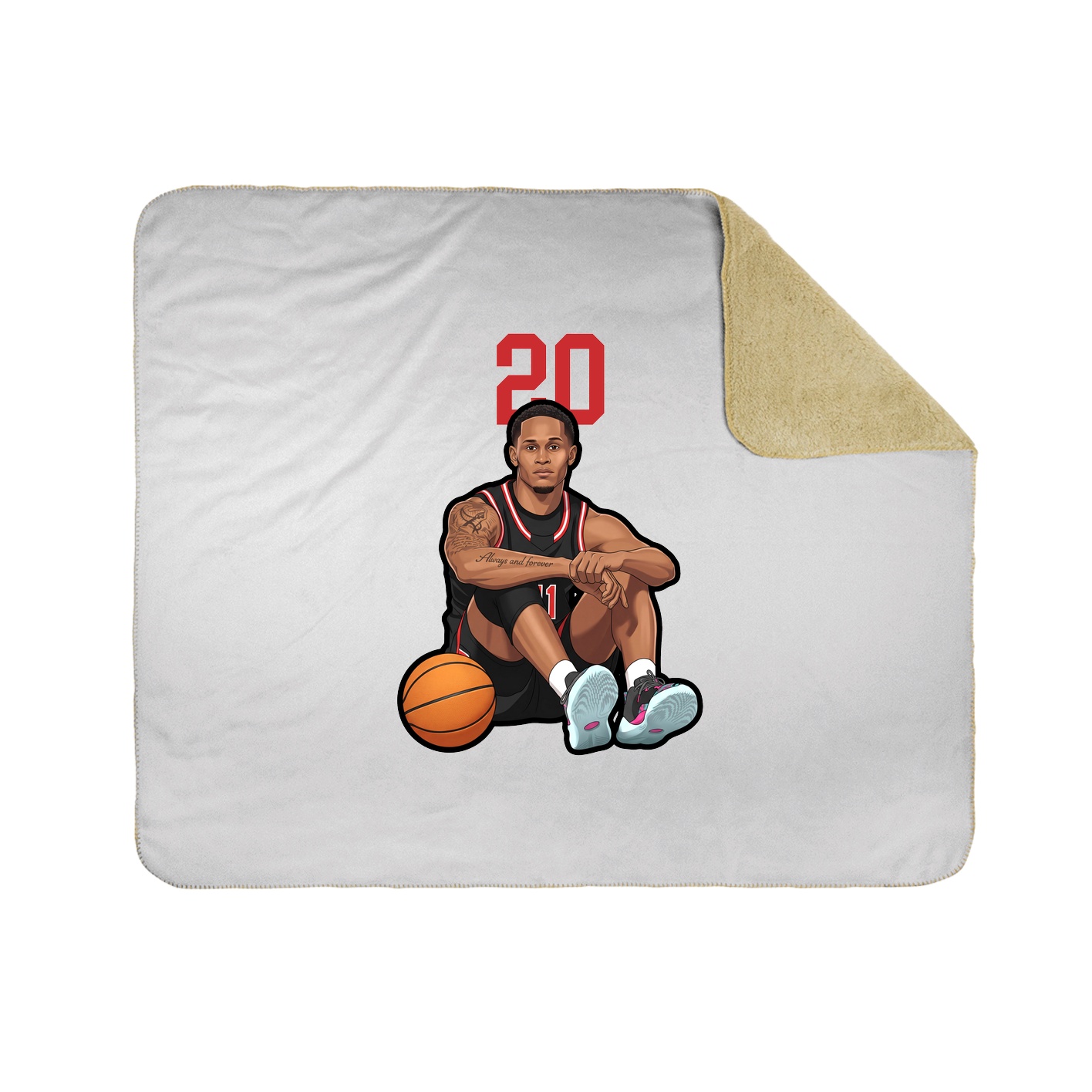 Throw Blanket — Number Top in White