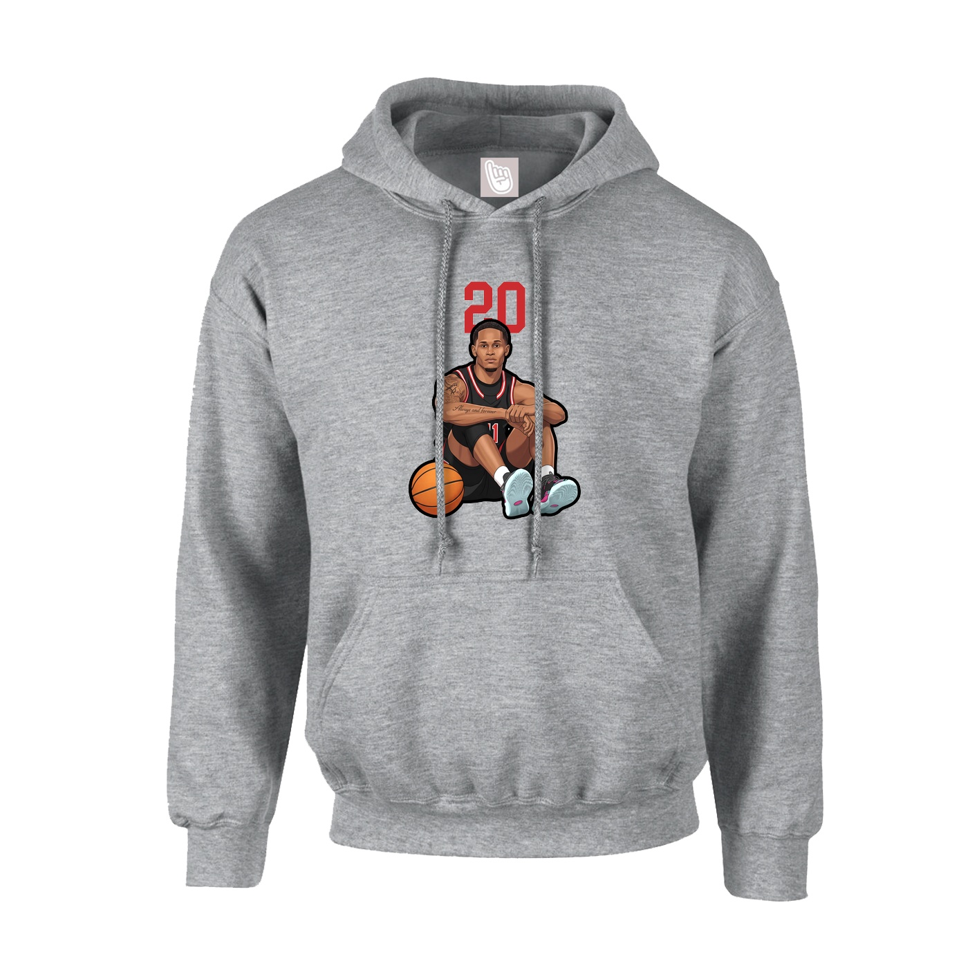 Hoodie — Number Top in Grey