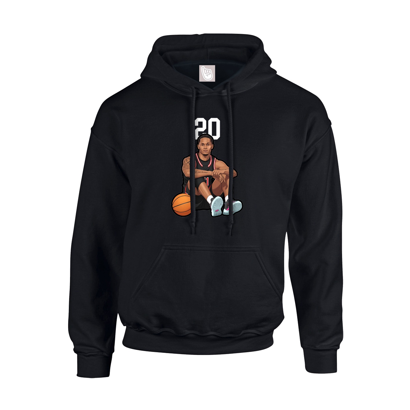 Youth Hoodie — Number Top in Black