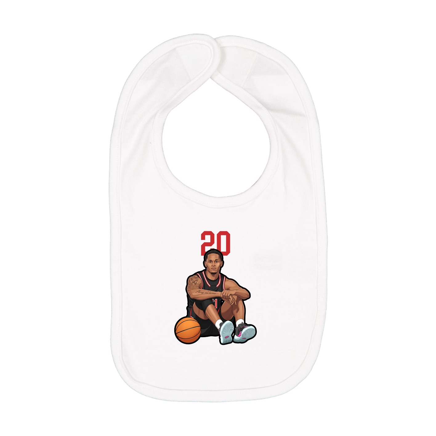 Infant Bib — Number Top in White