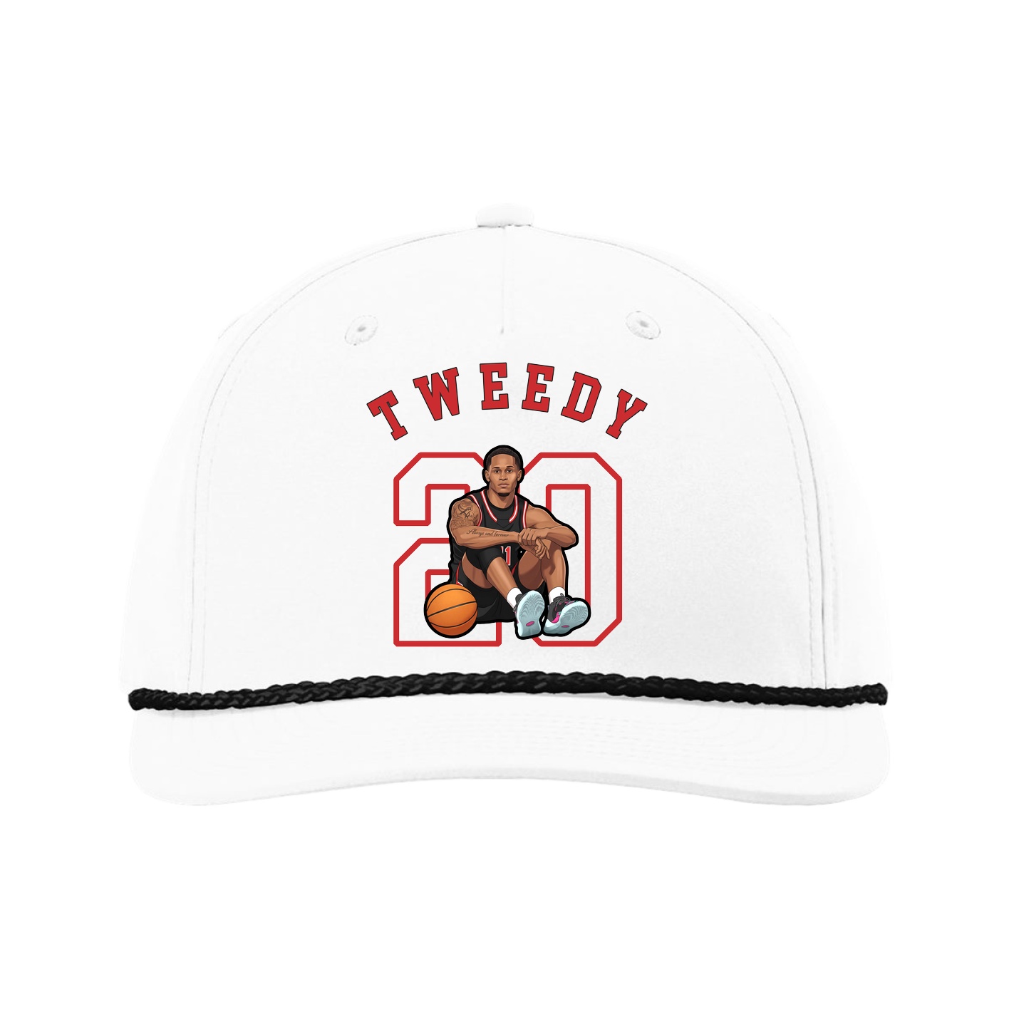 Five-Panel Classic Rope Cap — Shirsey Arch in White