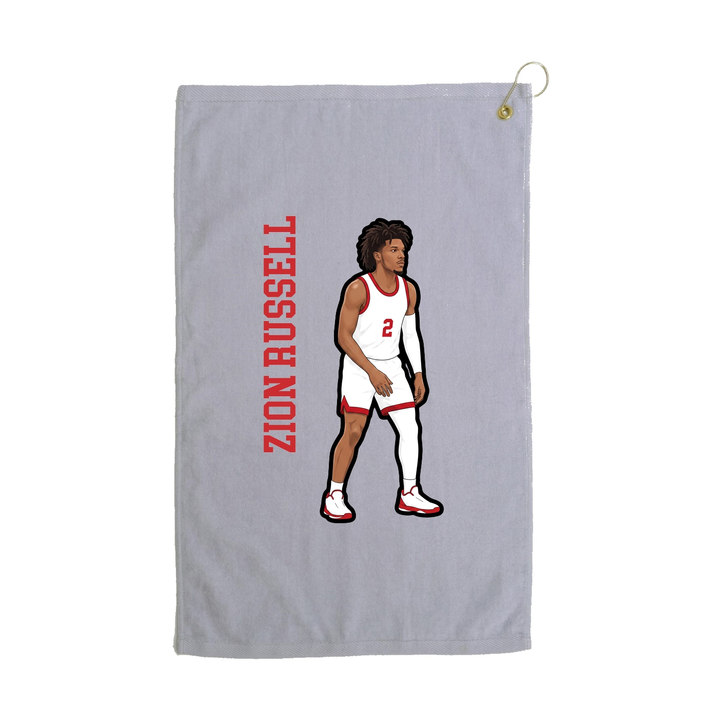 Golf Towel — Name Vertical in Grey