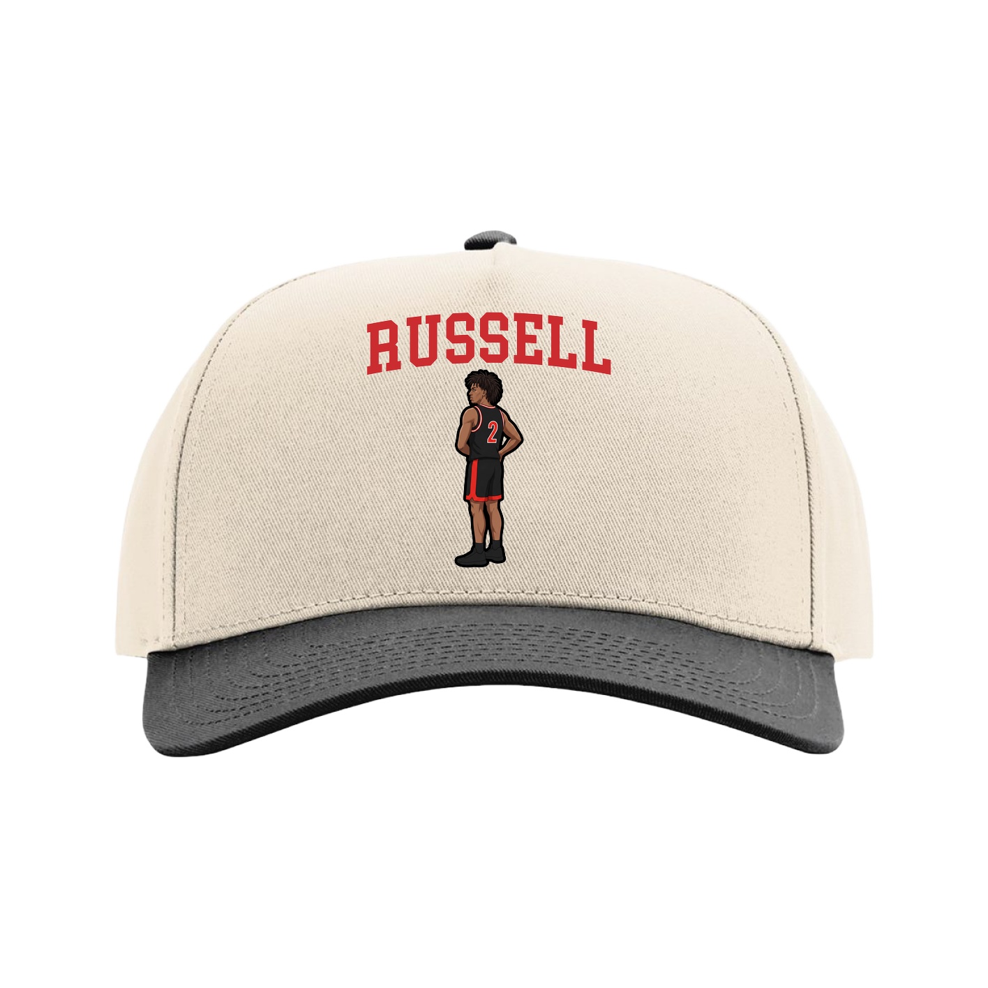 Full Fabric Five-Panel Champ Cap — Shirsey in Cream/Black