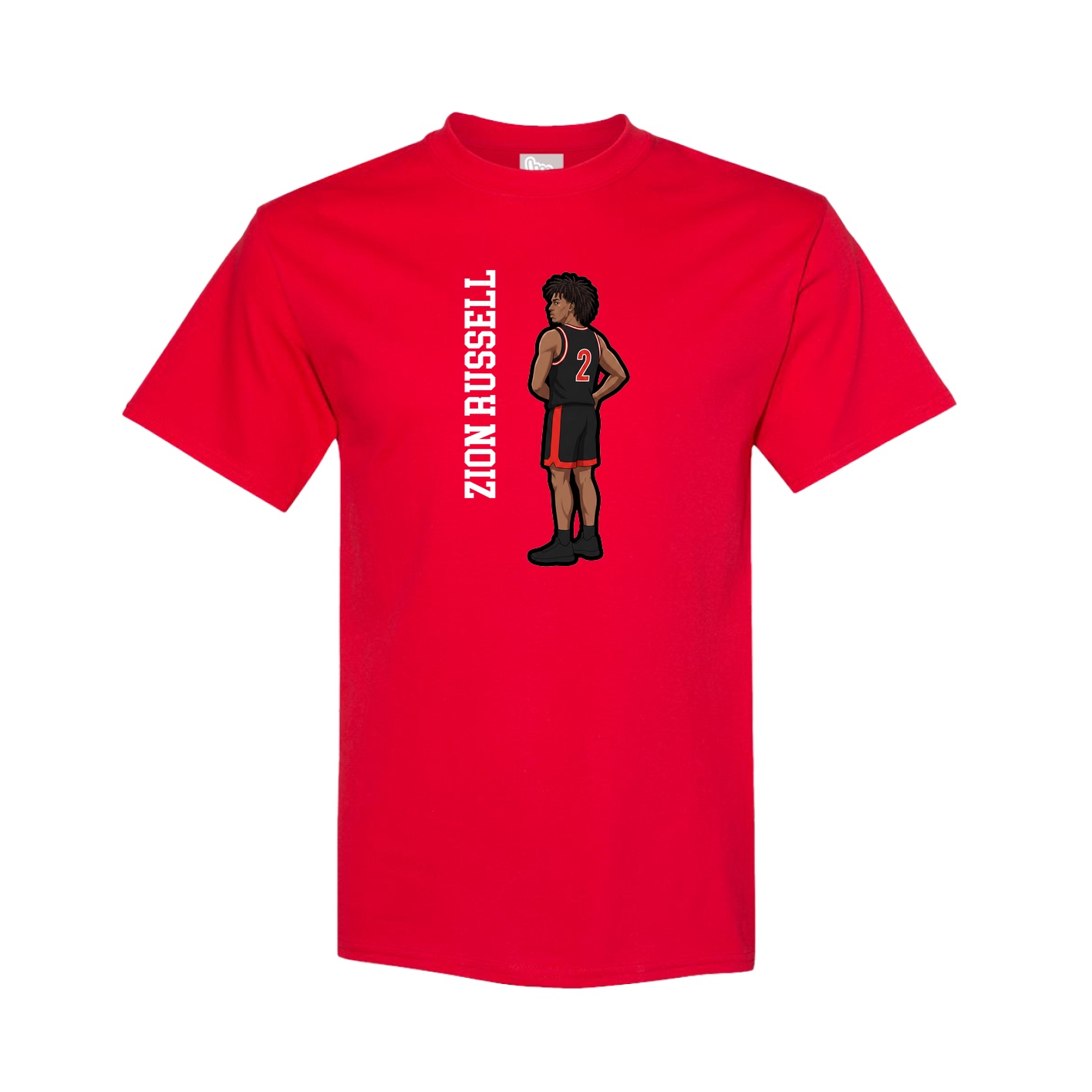 Tee — Name Vertical in Red