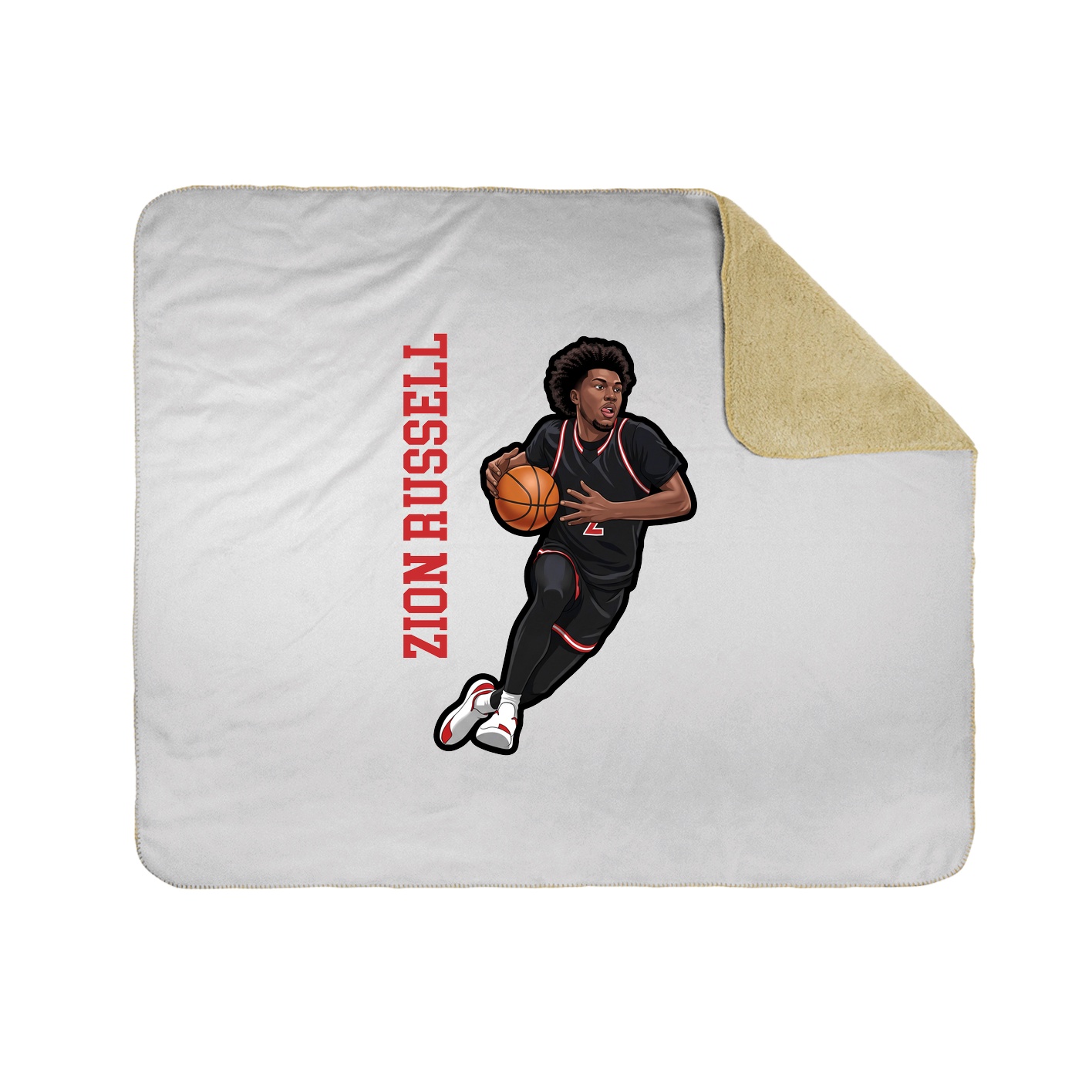 Throw Blanket — Name Vertical in White