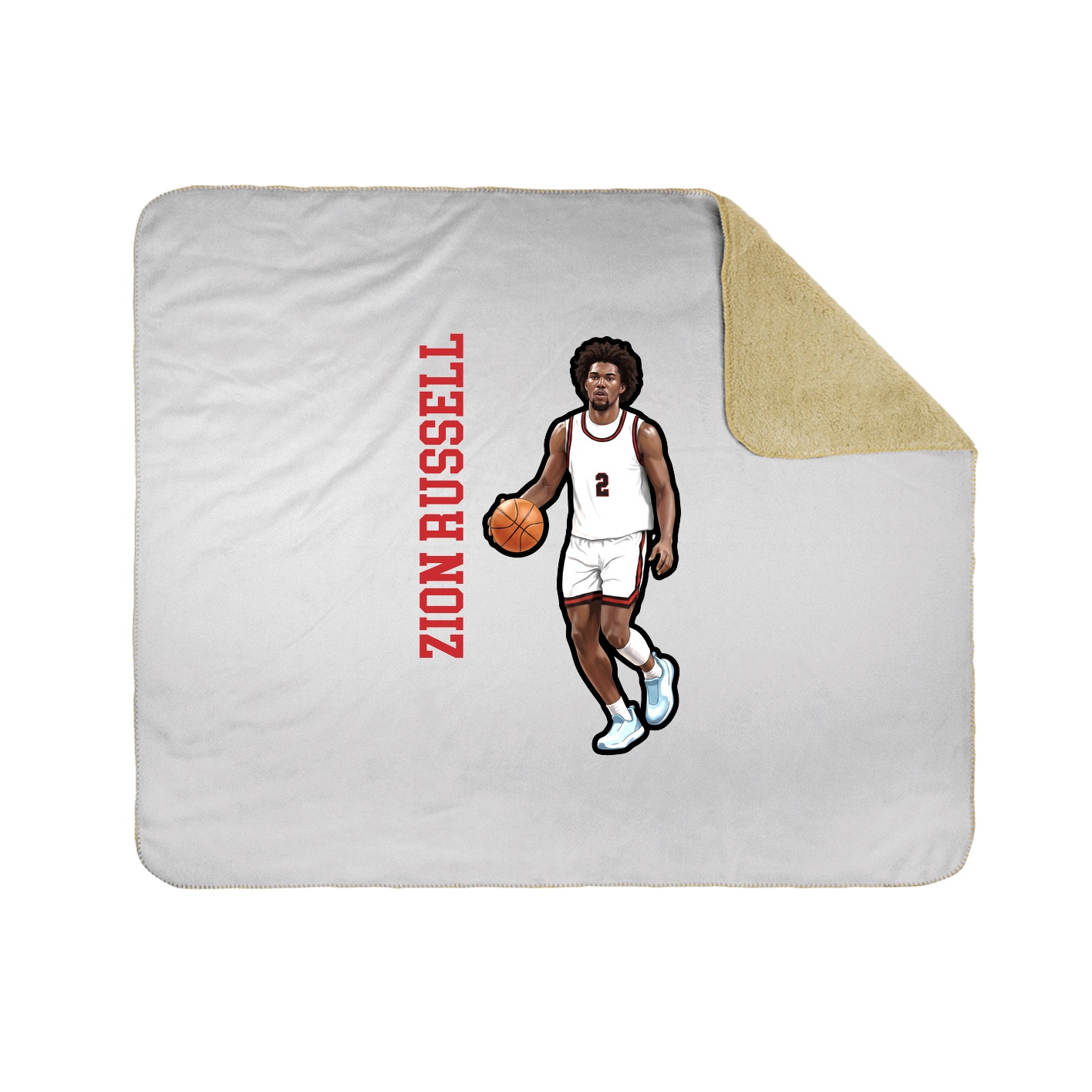 Throw Blanket — Name Vertical in White